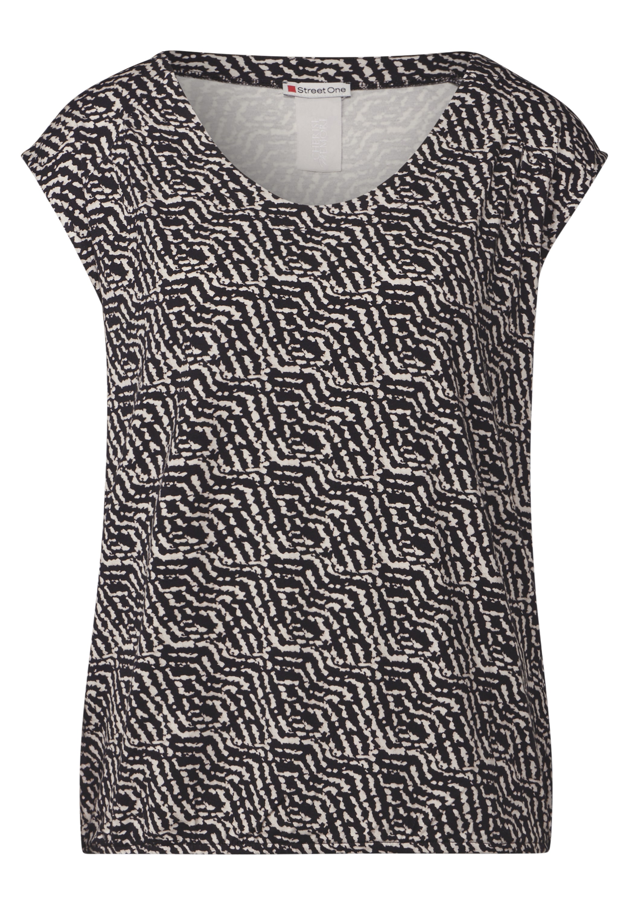 STREET ONE Shirttop mit grafischem Muster und V-Ausschnitt