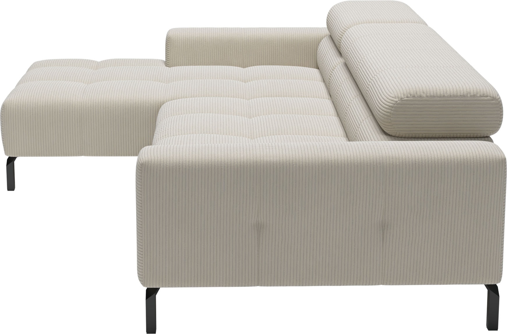 Home affaire Ecksofa »Claya, 258 cm breit, L-Form, Kopfteilverstellung« Moderne Steppung, weicher Polsteraufbau & saugroboterfreundliche Höhe