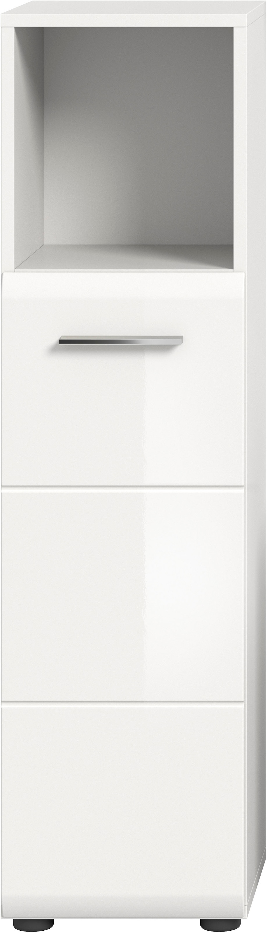 welltime Stauraumschrank »FLORENZ, TOPSELLER!, Höhe 110 cm, 1 Tür, 2 Fachböden, 1 offenes Fach« TOPSELLER!, 1 Stk. tlg. Türanschlag wechselbar, hochwertige MDF Front, Badschrank, Bad