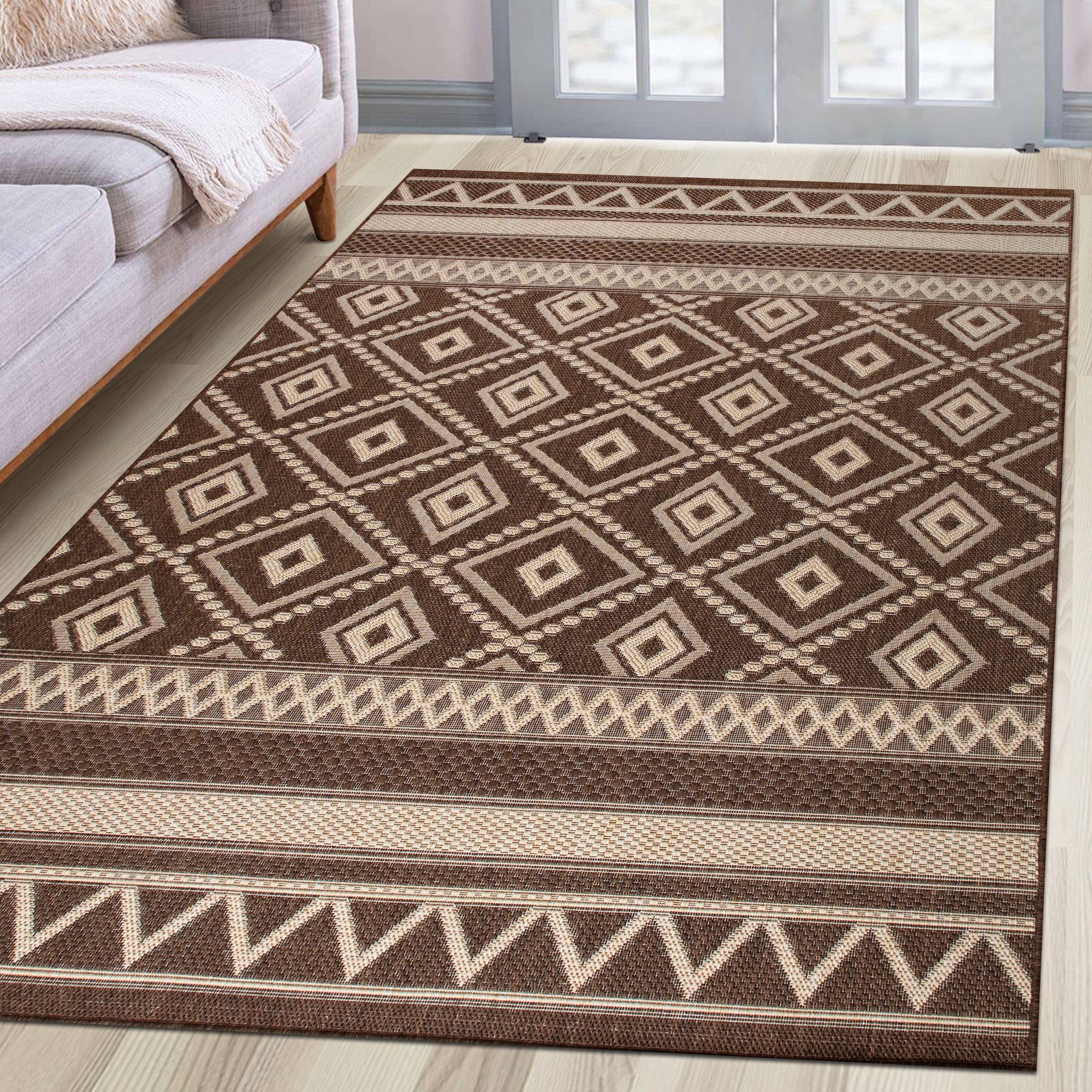 my home Teppich »Toronto auch als Läufer erhältlich«, rechteckig, 3 mm Höhe, In- und Outdoor geeignet, Sisal-Optik, Wetterfest & UV-beständig, Boho
