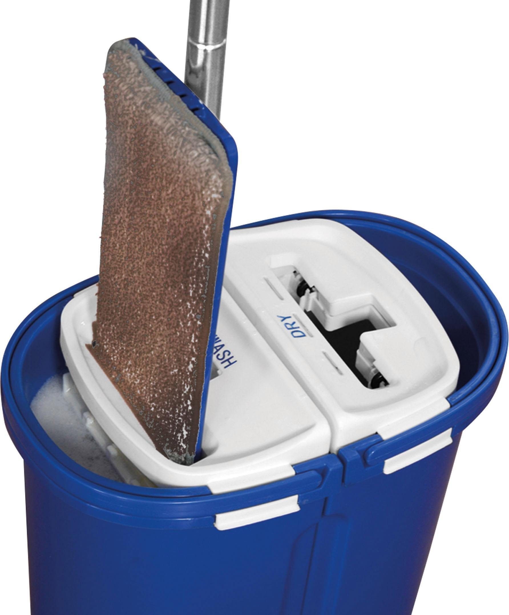 MediaShop Bodenwischer-Set »Livington Touchless Mop XXL«, inkl. Doppeleimer (7 Liter) und Mikrofaserpad