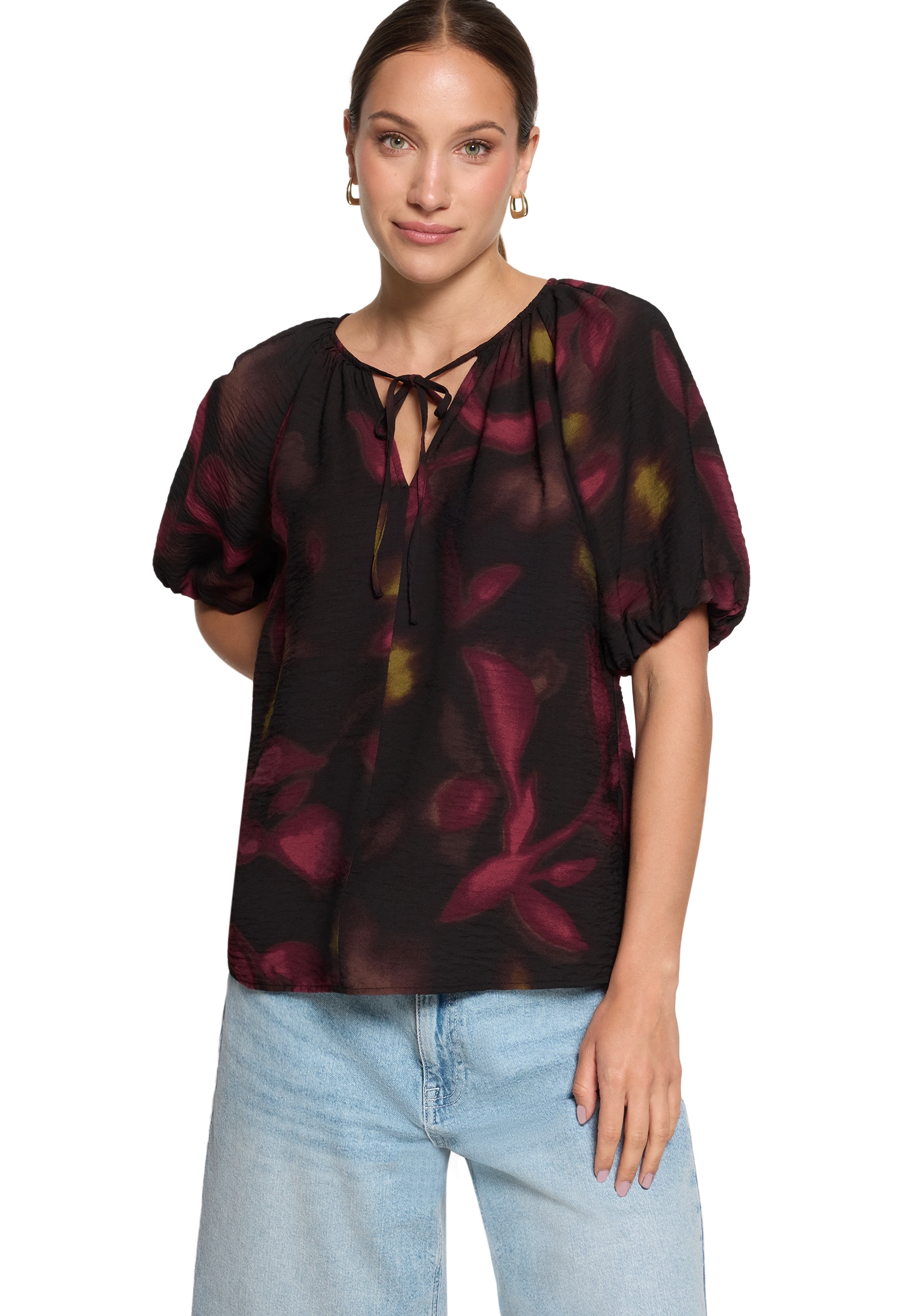 Zero Klassische Bluse »Casual-Bluse mit Blumenprint«
