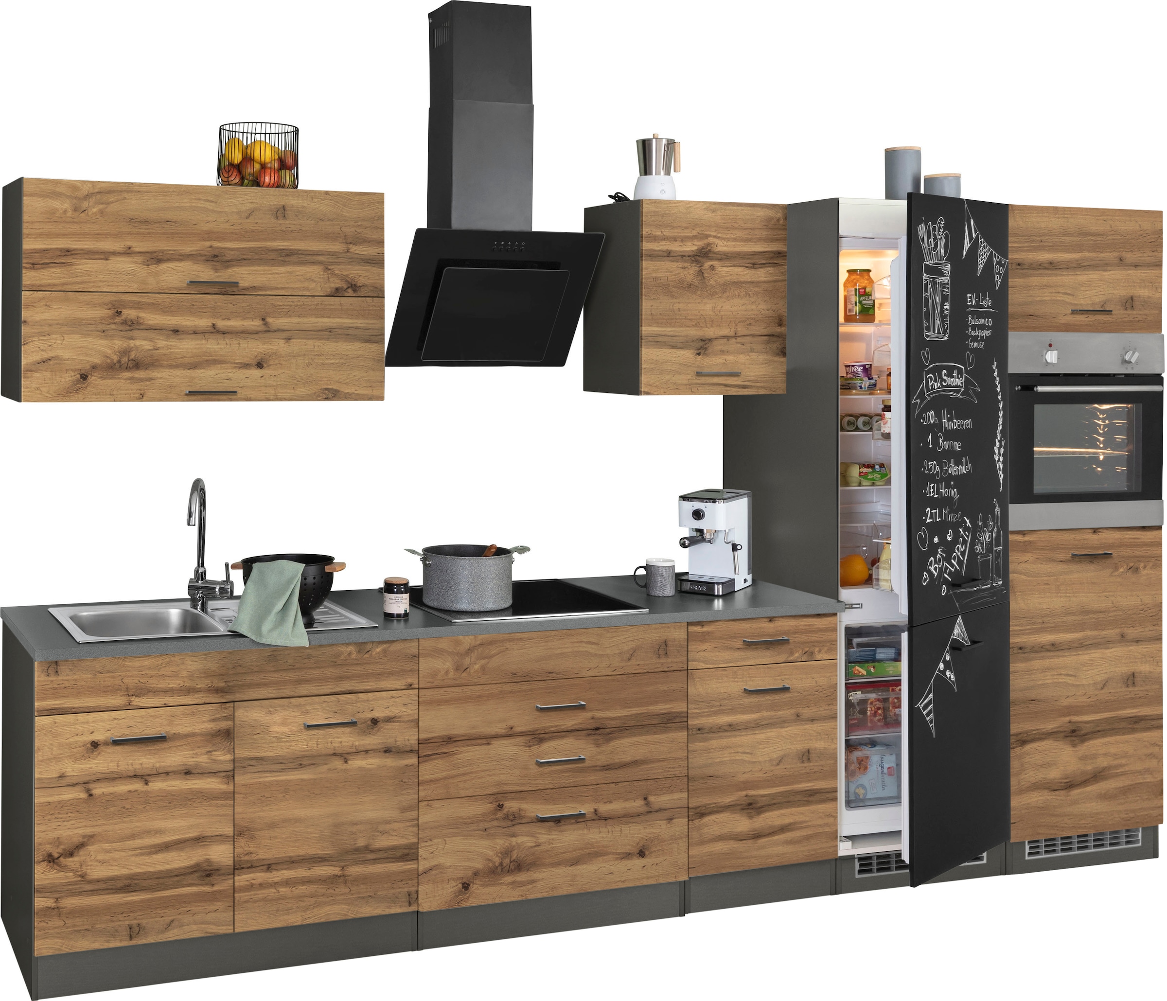 KOCHSTATION Küchenzeile »KS-Trier« ohne E-Geräte, Breite 350 cm