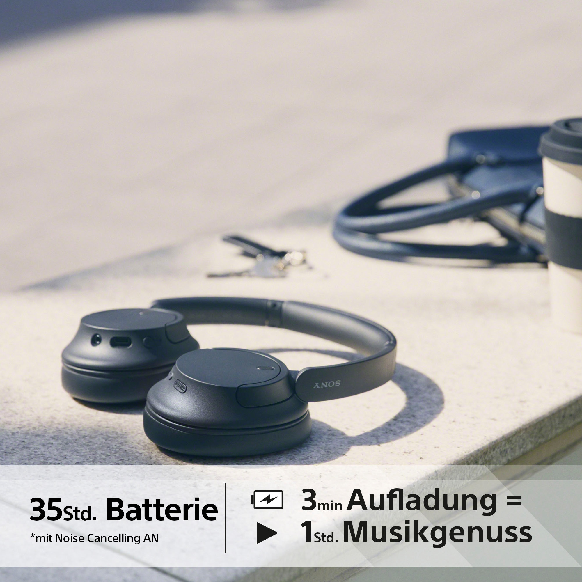 für XXL Bluetooth, Jahre »WH-CH720N«, Noise-Cancelling- und Sony Steuerung Anrufe | Garantie Musik-LED Over-Ear-Kopfhörer ➥ 3 UNIVERSAL Freisprechfunktion-integrierte Ladestandsanzeige-Multi-Point-Verbindung-Sprachsteuerung