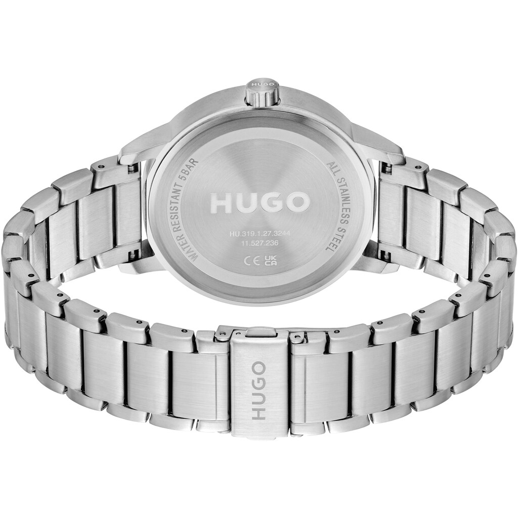 HUGO Multifunktionsuhr »#DEFINE, 1530266«, Quarzuhr, Armbanduhr, Herrenuhr, Datum, 12/24-Stunden-Anzeige