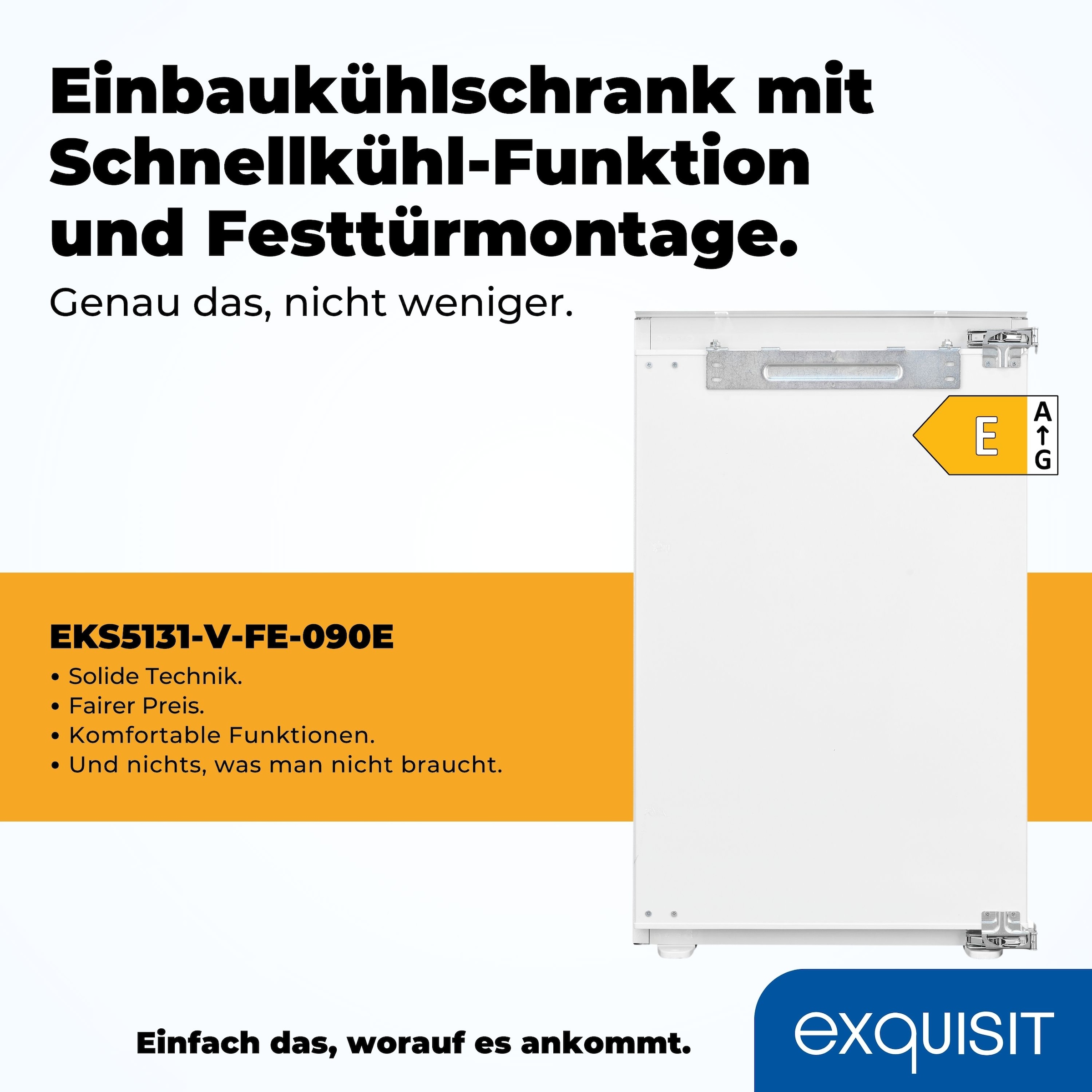 exquisit Einbaukühlschrank »EKS5131-V-FE-O90E«