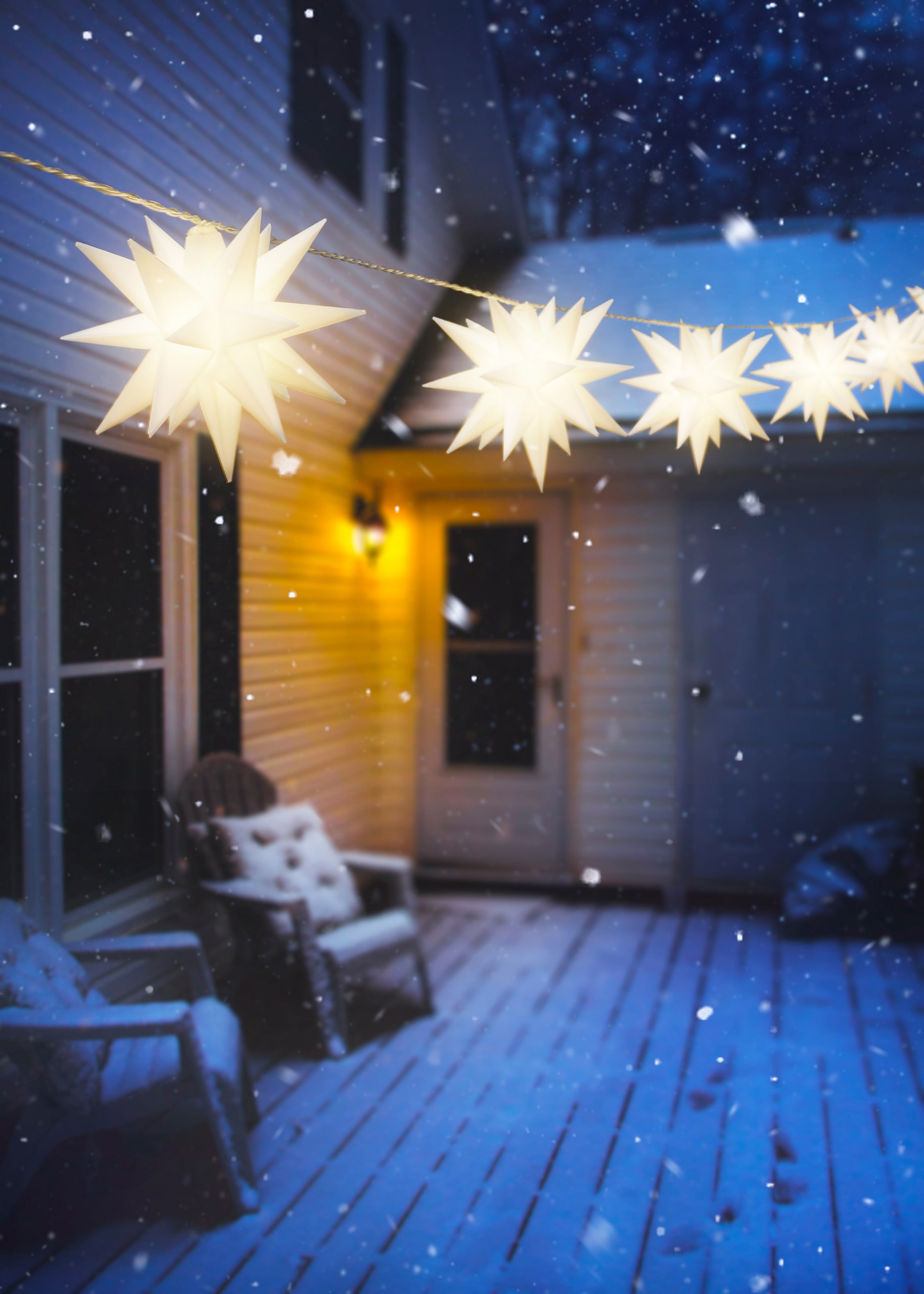 St.-flammig, 19 ca. Winterworld 12 10 LED-Lichterkette Sterne aussen«, groß »Weihnachtsdeko bequem bestellen IC Spitzen, mit cm