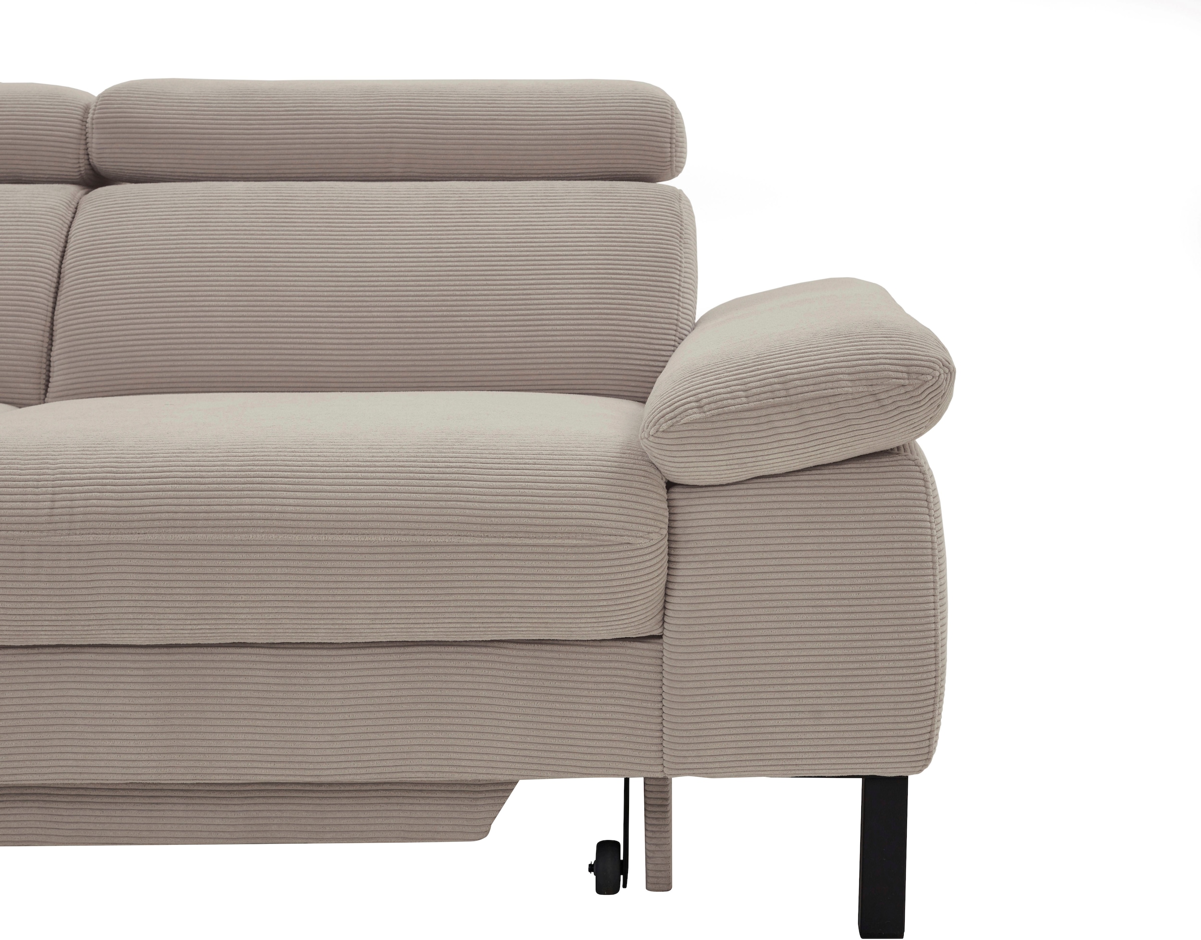 Home affaire Ecksofa »Arnayon mit Querschläfer-Bettfunktion, Schlafsofa, großer Bettkasten« manuelle Kopfteilverstellung, Tonnentaschen-Federkern, Feincord L-Form