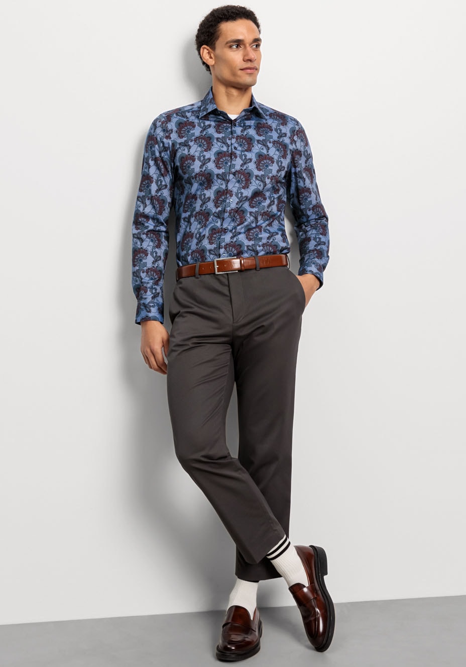 OLYMP Langarmhemd »Level Five body fit« mit modischem Print, Langarm