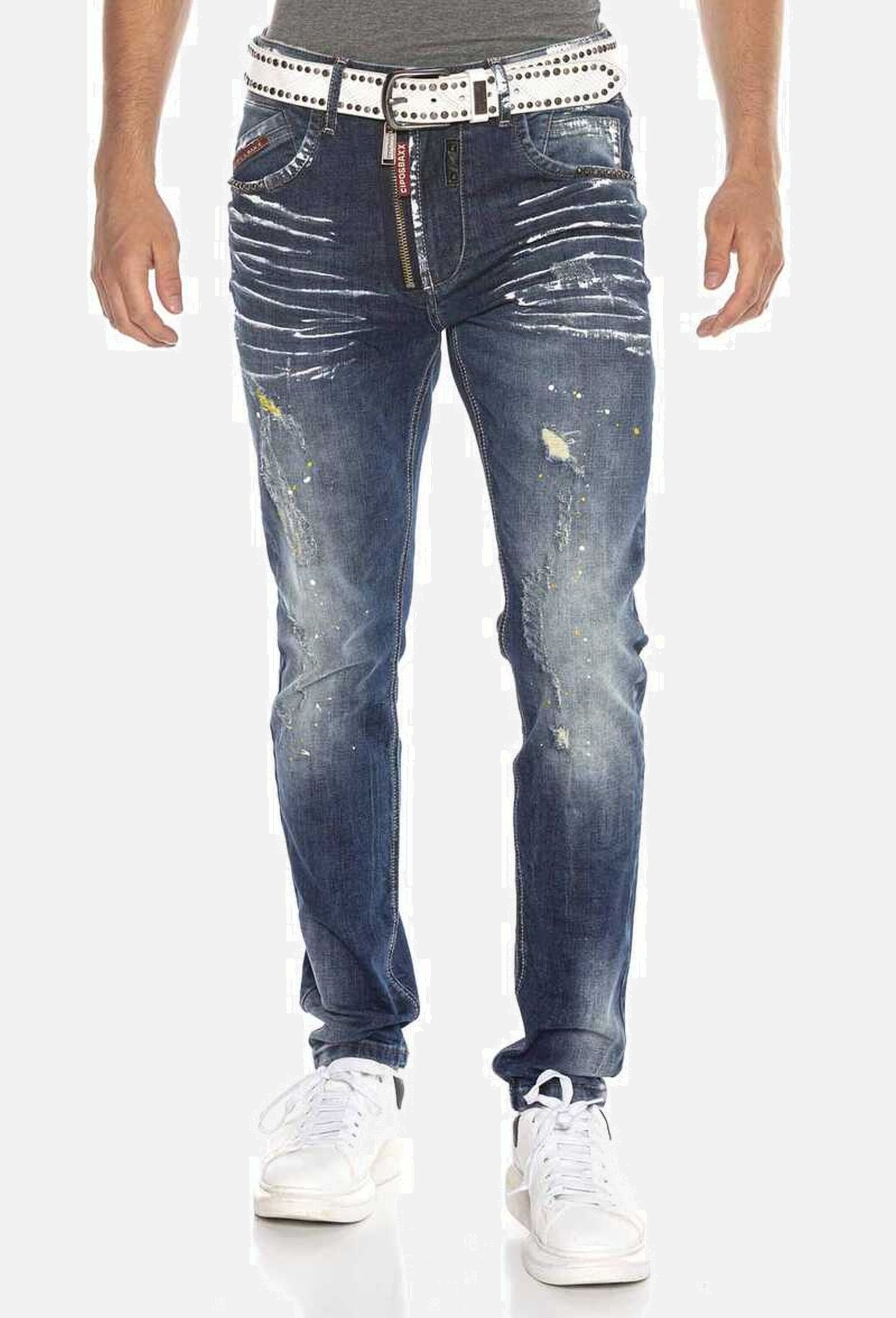 Cipo & Baxx 5-Pocket-Jeans »Cipo & Baxx Jeans« mit trendigen Used-Elementen, CD658