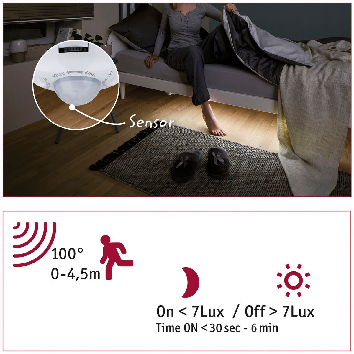 Paulmann LED-Streifen »MaxLED 250 Comfort Set für Einzelbett 1m 2700K 4W 12VA Weiß«, 1 St.-flammig