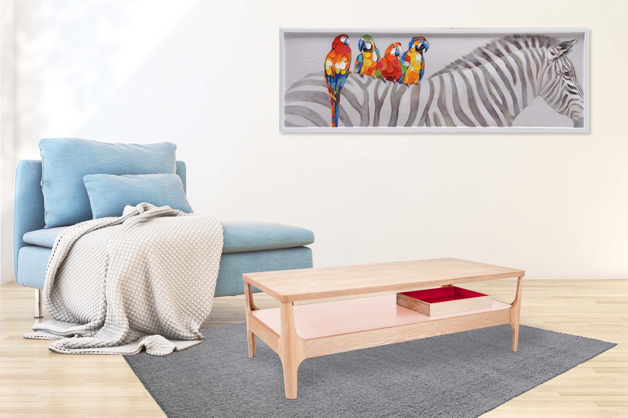 Kayoom Couchtisch »Kaffeetisch Addison, Couchtisch, offenes, ausgefallenes Design« 1 Stk. tlg. Ausgefallenes Design, Tischbeine aus Massivholz, aus robustem Material