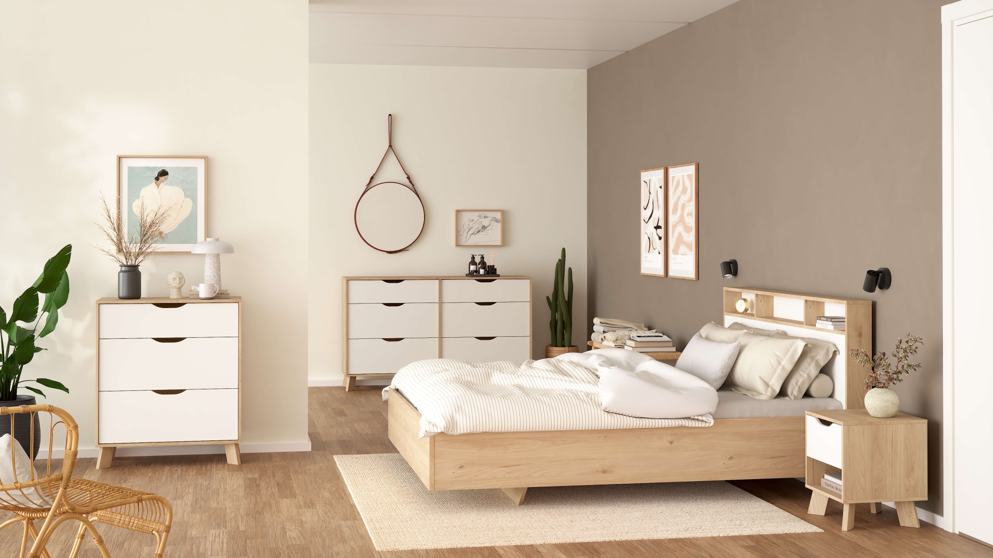 andas Nachtkommode »Ikast, Nachttisch, Nachtschrank, Beistelltisch, Abstelltisch«, 1 Schublade, Eingriffsmulden, Breite 40 cm, Höhe 47 cm
