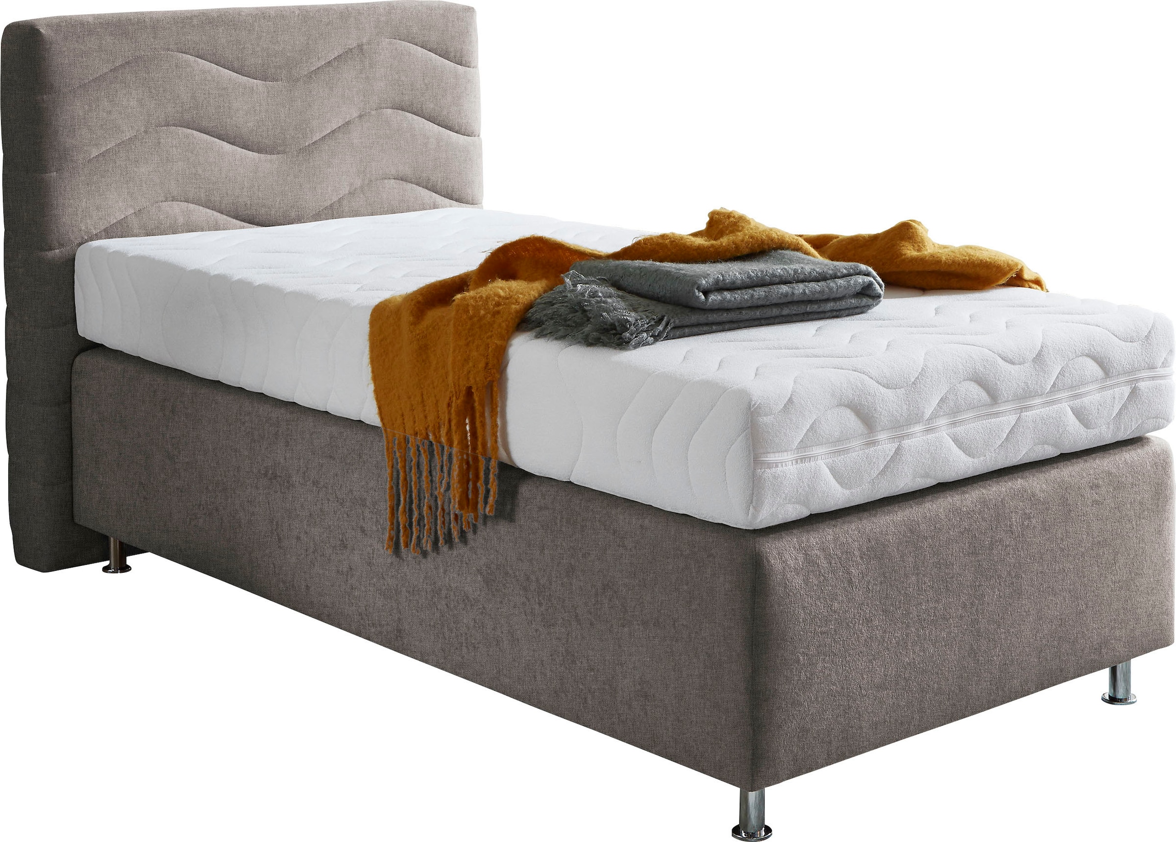 Westfalia Schlafkomfort, Boxspringbett »Sigma«, dark-beige, Bezug Bett: Microvelours (100% Polyester) oder Feinstruktur (100% Polyester);Bezug Bonnell