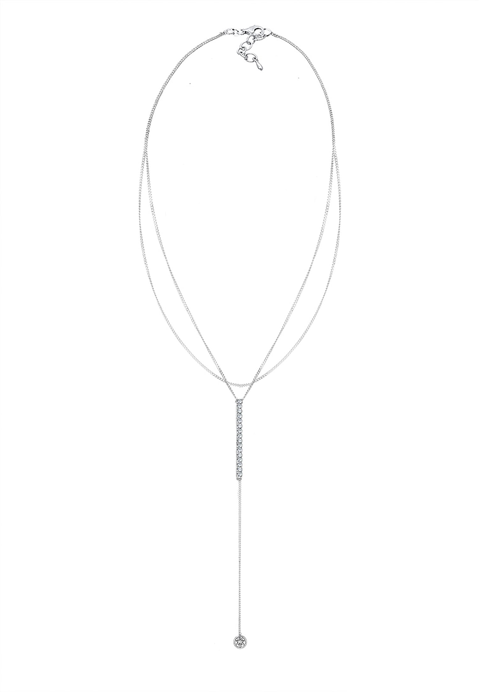 Elli Choker »Halskette Y-Kette Layer Rechteck Weiß 925 Sterling Silber, mit Kristallen von Swarovski®«