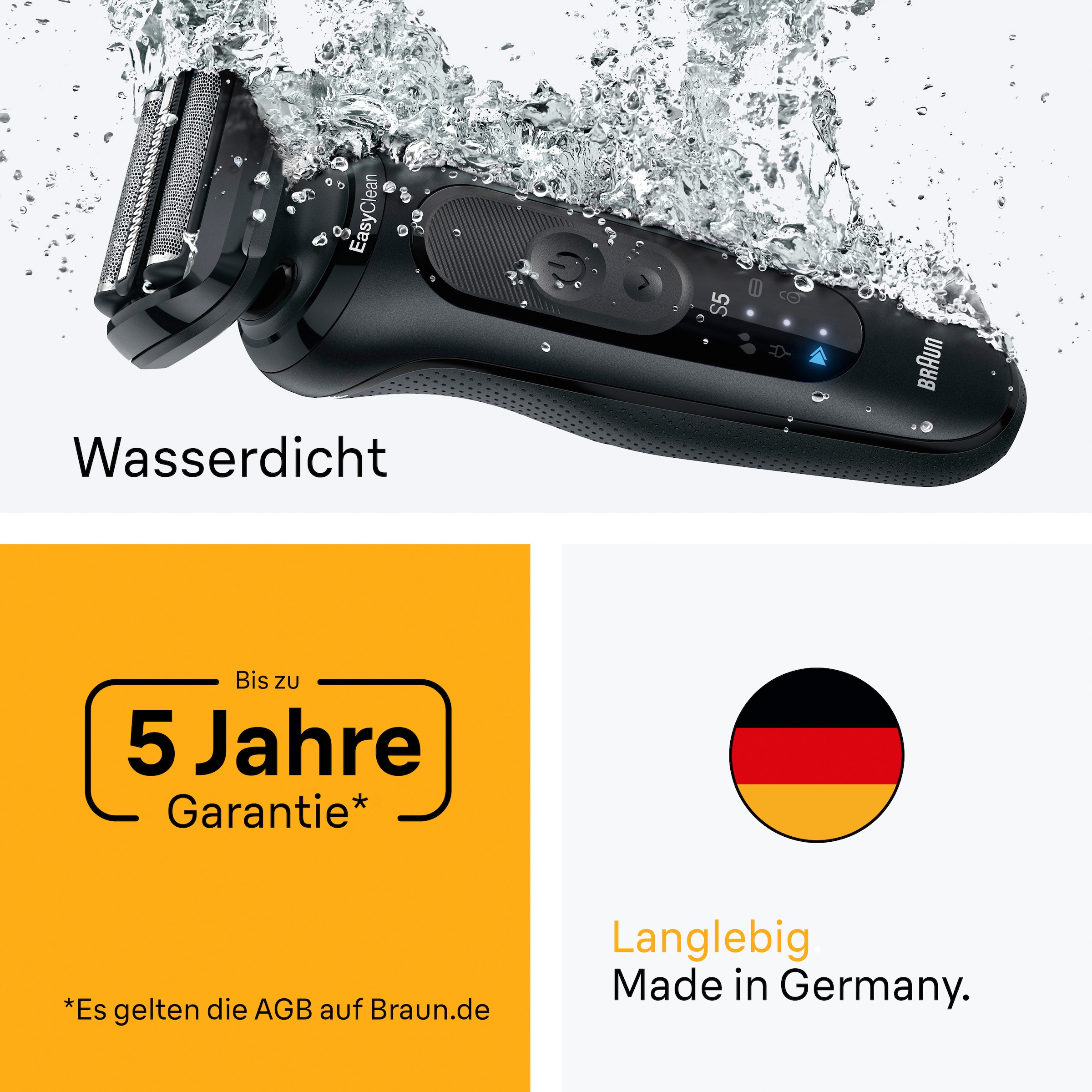 Braun Elektrorasierer »Series 5 52-N1200s«, 1 St. Aufsätze, 100% wasserdicht, Präzisionstrimmer-Aufsatz, Bis zu 50 Min
