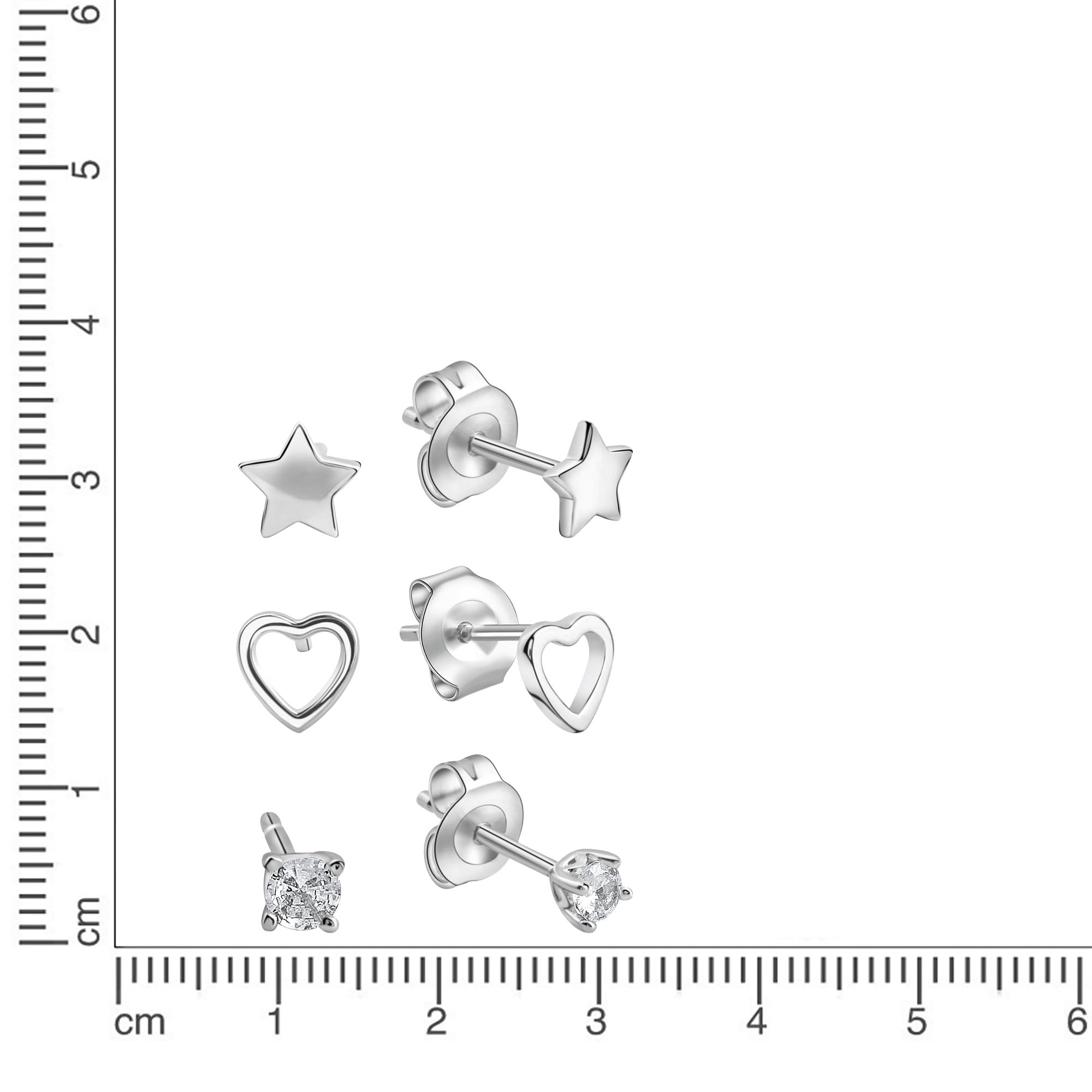 Firetti Ohrstecker-Set »Multipack Schmuck Geschenk Silber 925 Ohrschmuck Ohrringe«, (Set, 6 tlg.), mit Zirkonia (synth.)