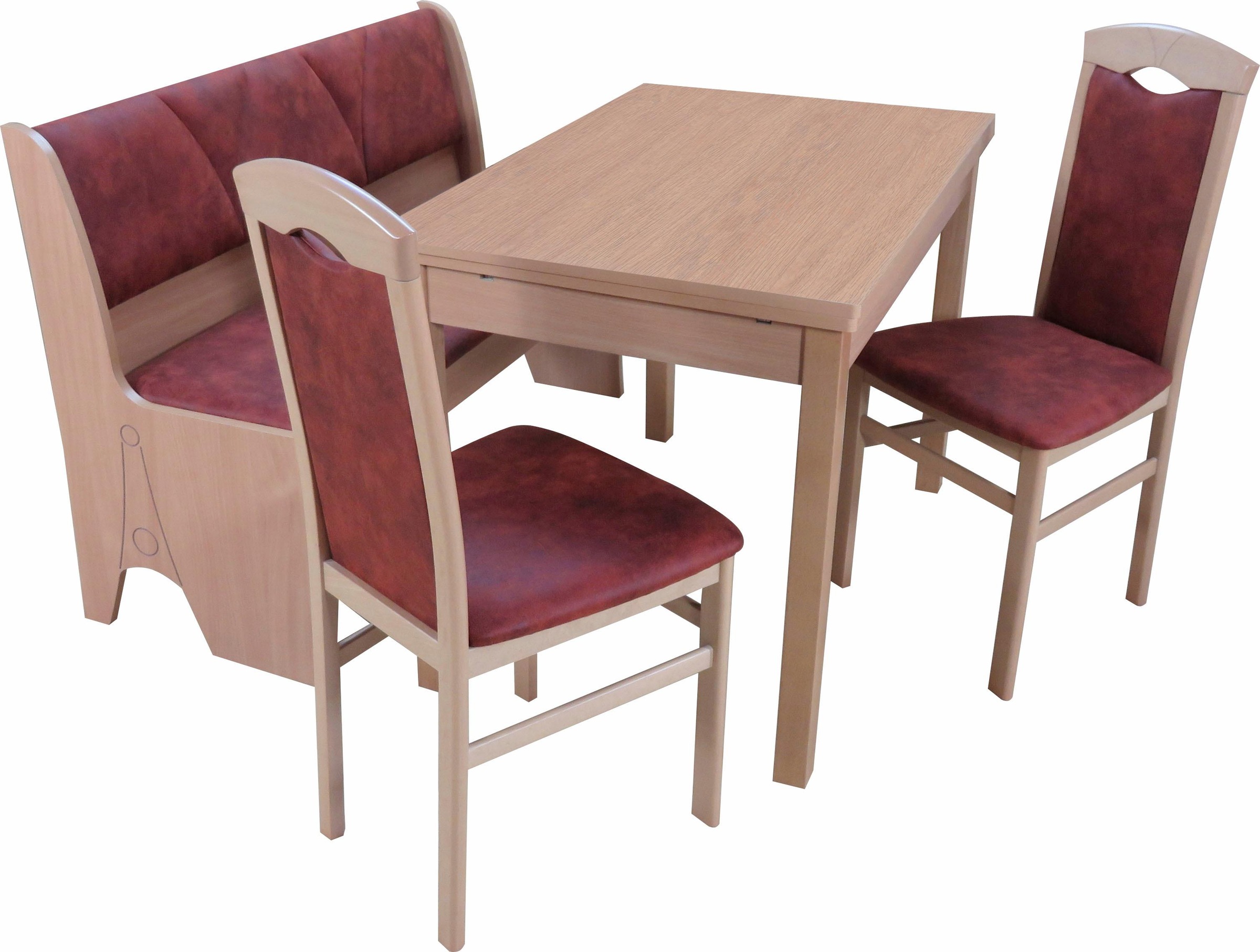 Home affaire Essgruppe »Halle«, (Set, 4 tlg.), mit Truhenbank