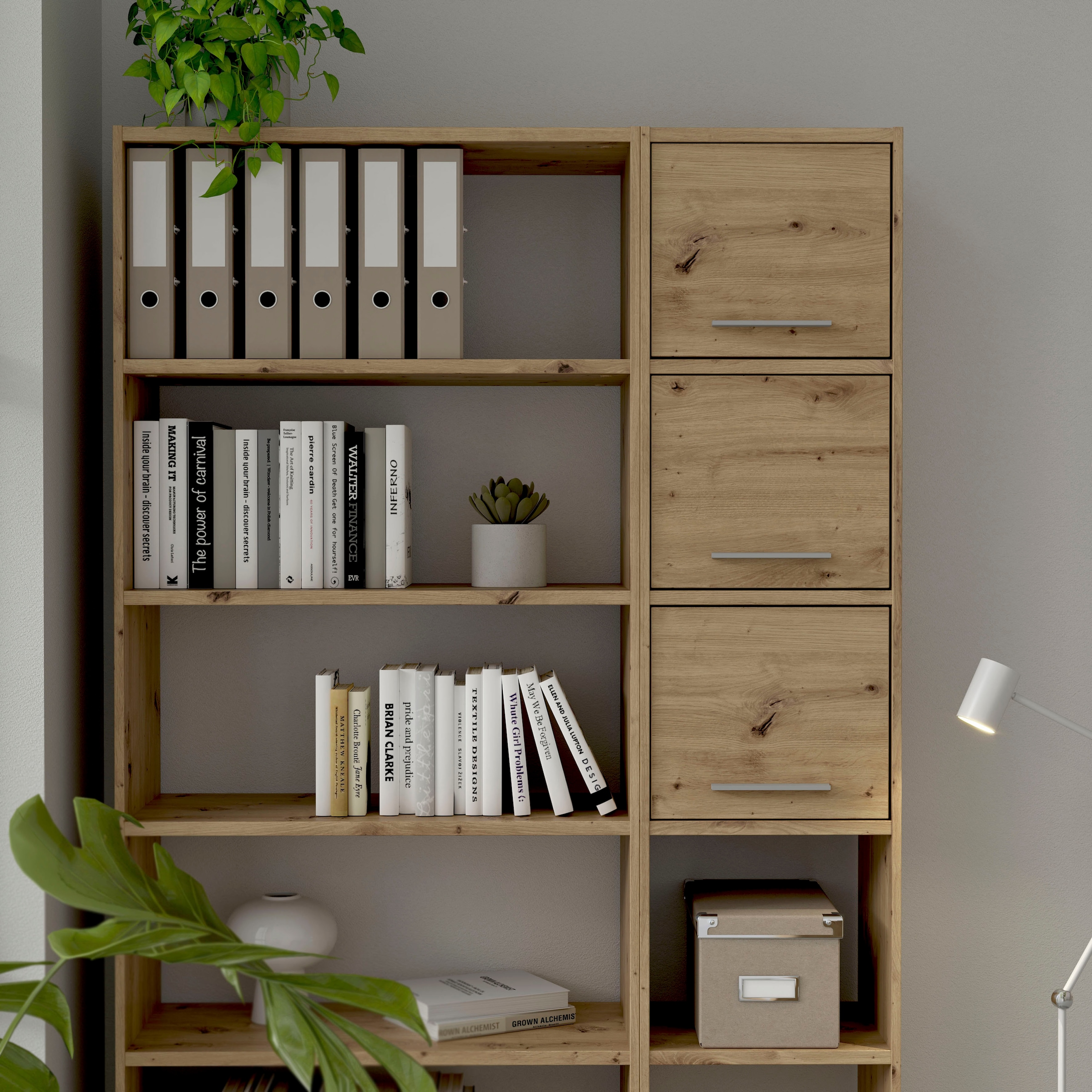 FORTE Aktenregal »Candlekeep, modernes Design«, Bücherregal, Höhe 220 cm, in 40 oder 80 cm Breite