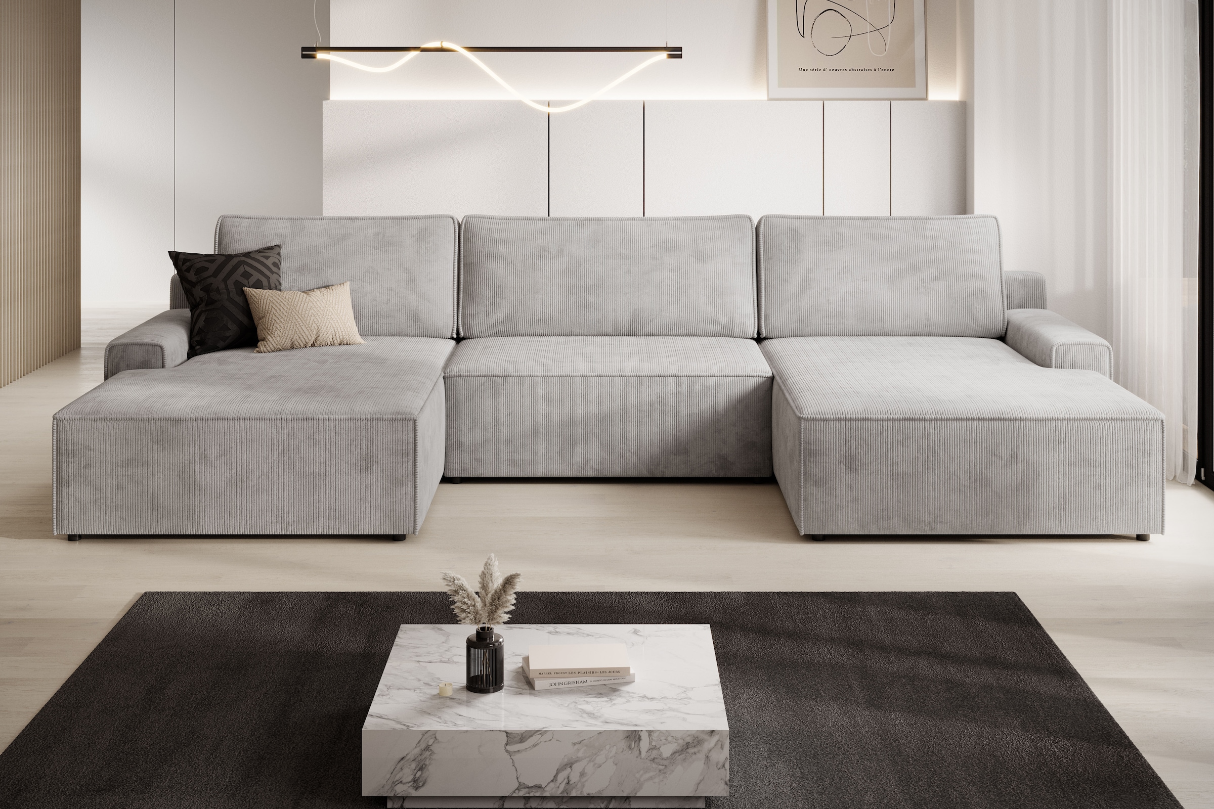 TRENDMANUFAKTUR  TRENDMANUFAKTUR Wohnlandschaft »Challenge, Schlafsofa mit Bettkasten, Couch in U-Form,...