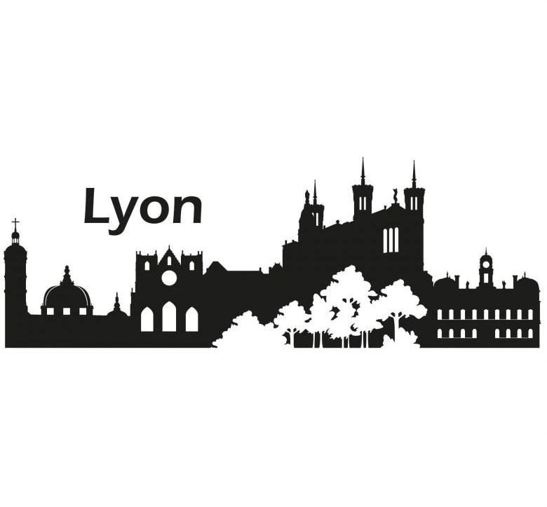 Wall-Art Wandtattoo »XXL Stadt Skyline Raten bestellen St.) Lyon (1 auf 120cm«