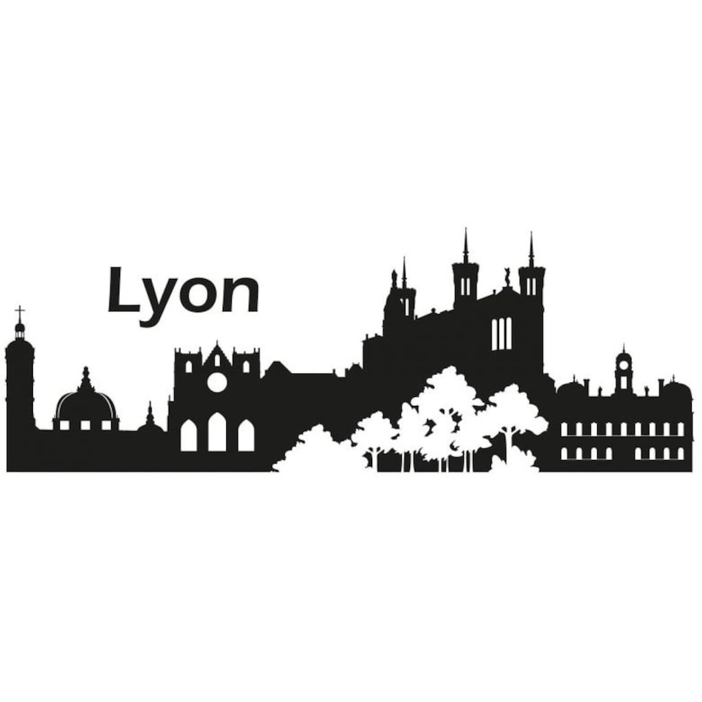 Wall-Art Wandtattoo »XXL Stadt Skyline Lyon 120cm«, (1 St.)