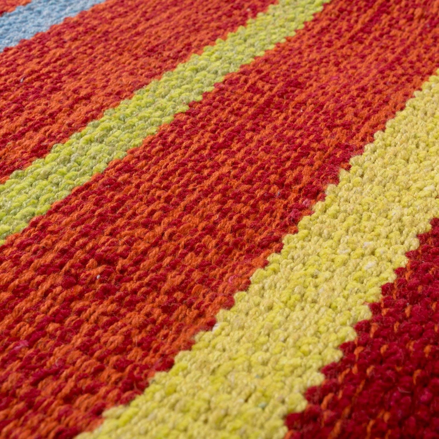 Paco Home Teppich »Kilim 213«, rechteckig, handgewebter Wendeteppich, reine Baumwolle, gestreift, Wohnzimmer