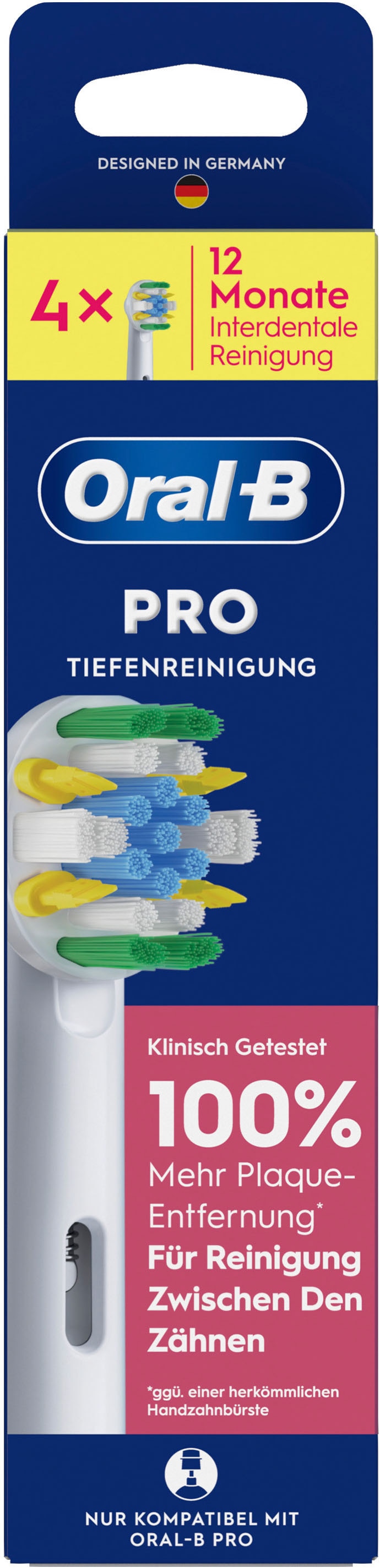 Oral-B Aufsteckbürsten »Pro Tiefenreinigung« Tiefe Zahnreinigung mit innovativen X-förmigen Borsten