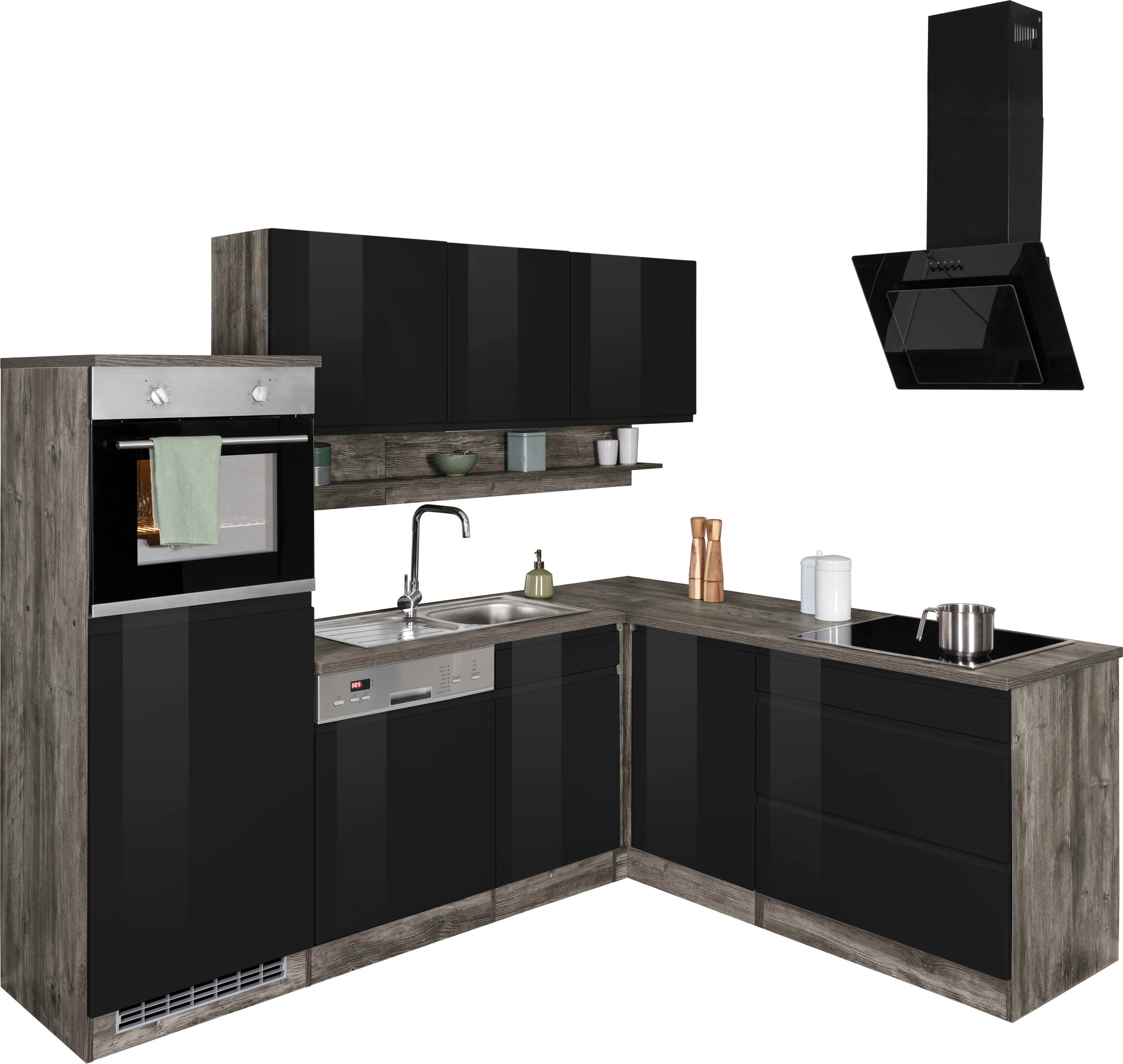 KOCHSTATION Winkelküche »KS-Virginia«, Stellbreite 230/190 cm, mit E-Geräten