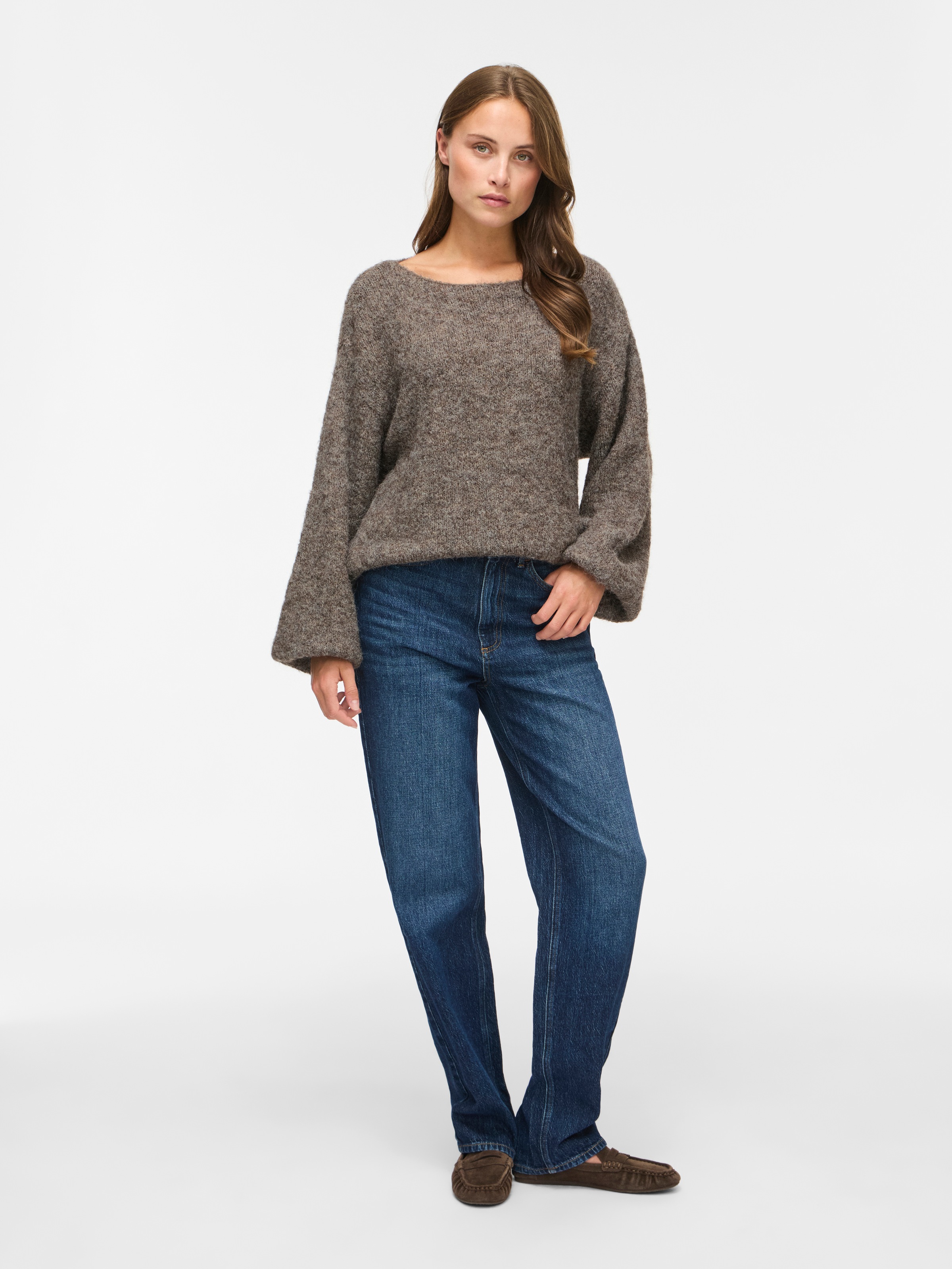 Vila Strickpullover »VIMARLEY L/S KNIT PULLOVER- NOOS« Materialmix, regular fit