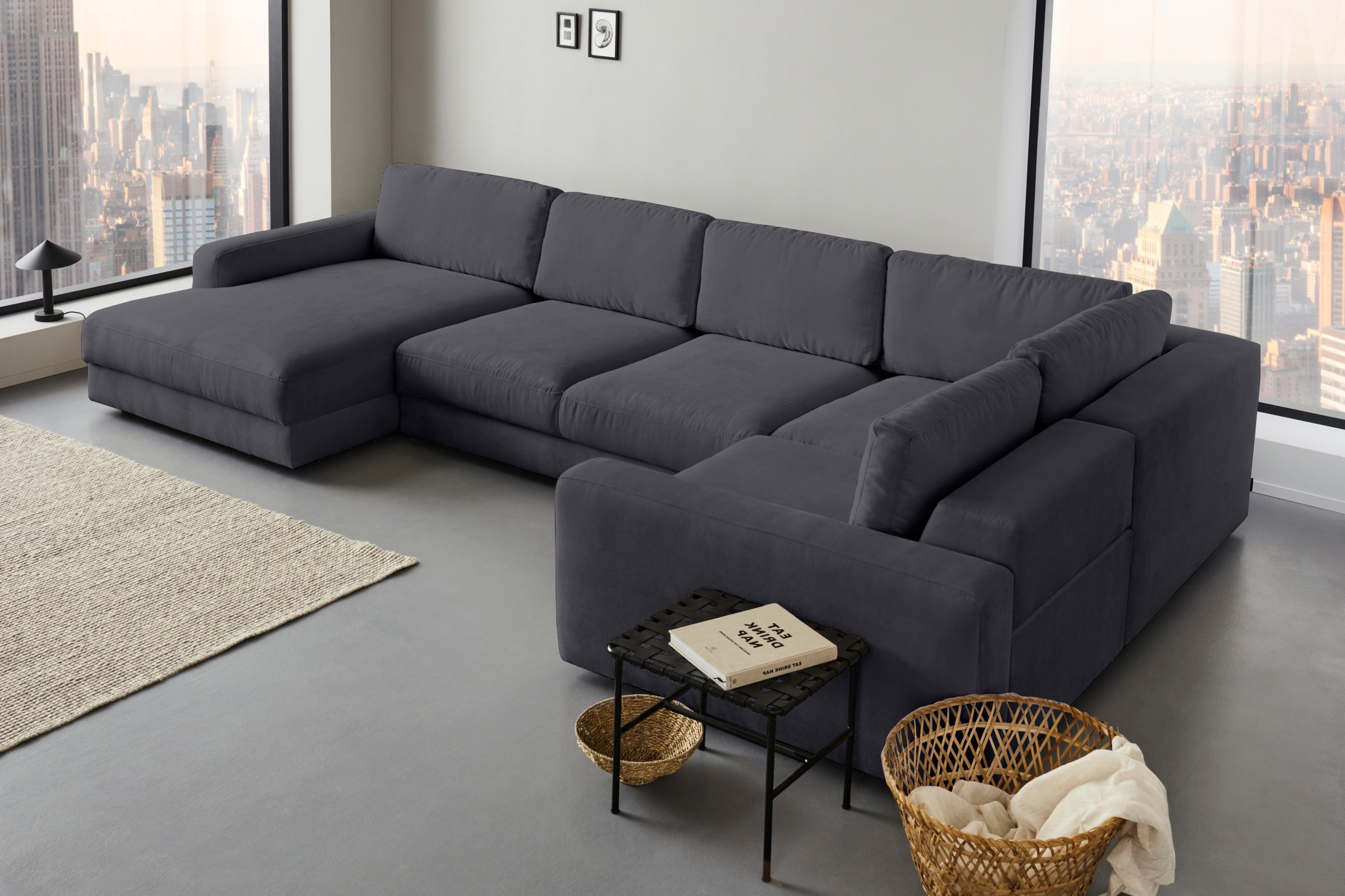 Places of Style Wohnlandschaft »Bloomfield, Mega Polsterecke, Breite 390cm, viel Platz, U-Form«, In verschiedenen Größen bestellbar