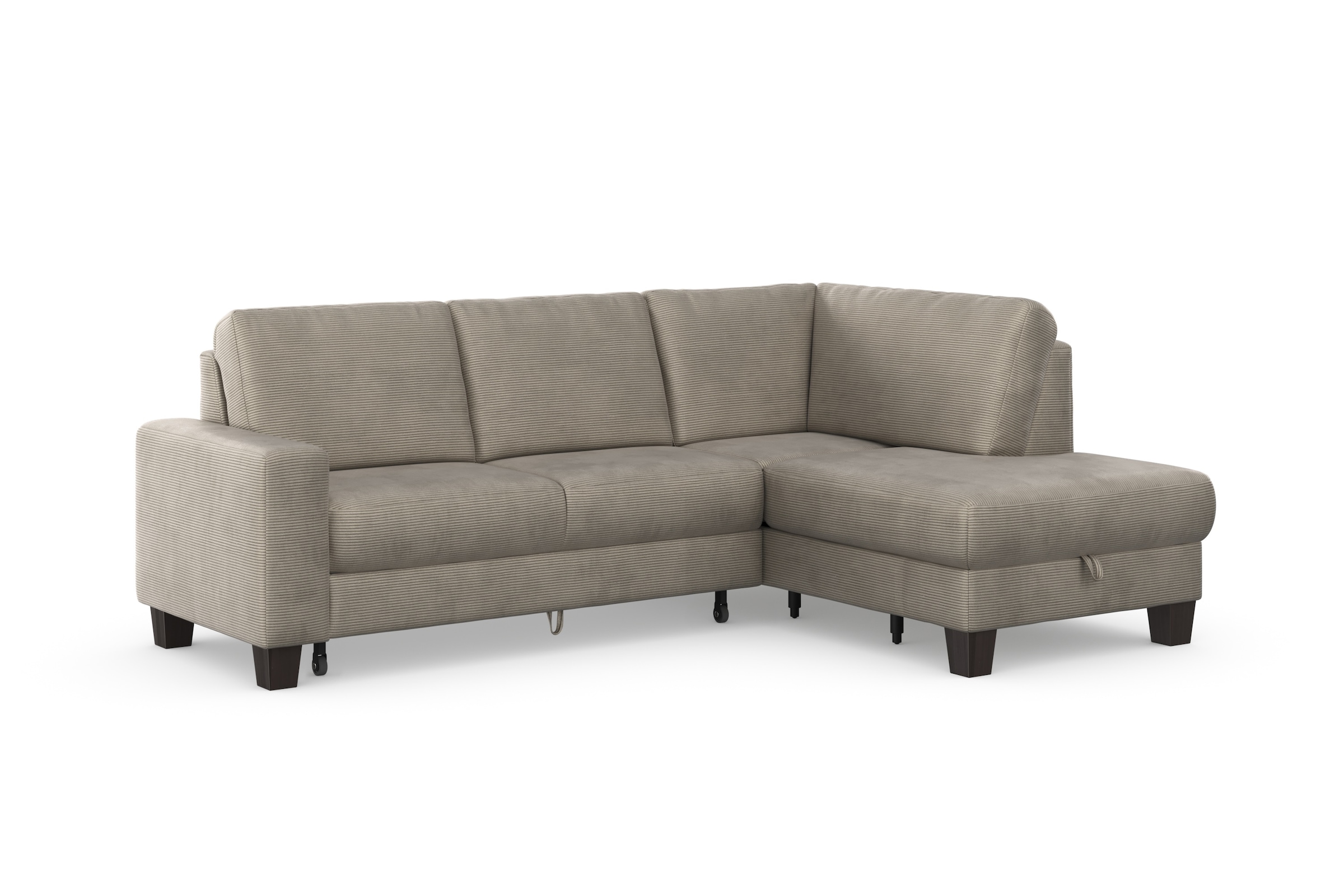Home affaire Ecksofa »Summer L-Form«, mit Ottomane, mit oder ohne Bettfunktion und Bettkasten, Cord-Bezug
