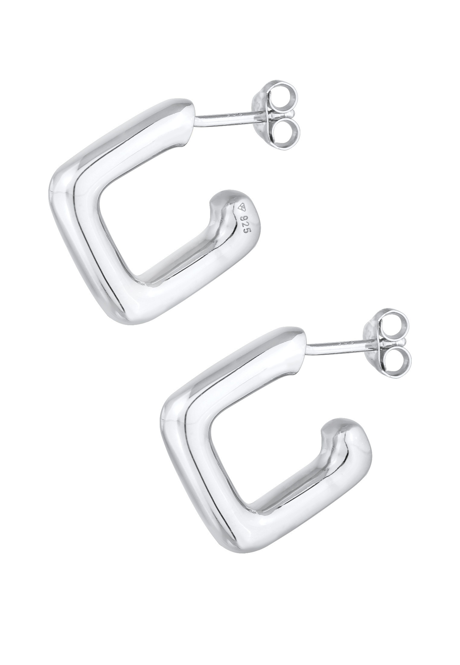 Elli Premium Paar Creolen »Ohrringe Creolen Stecker Viereck Quadrat 925 Silber«