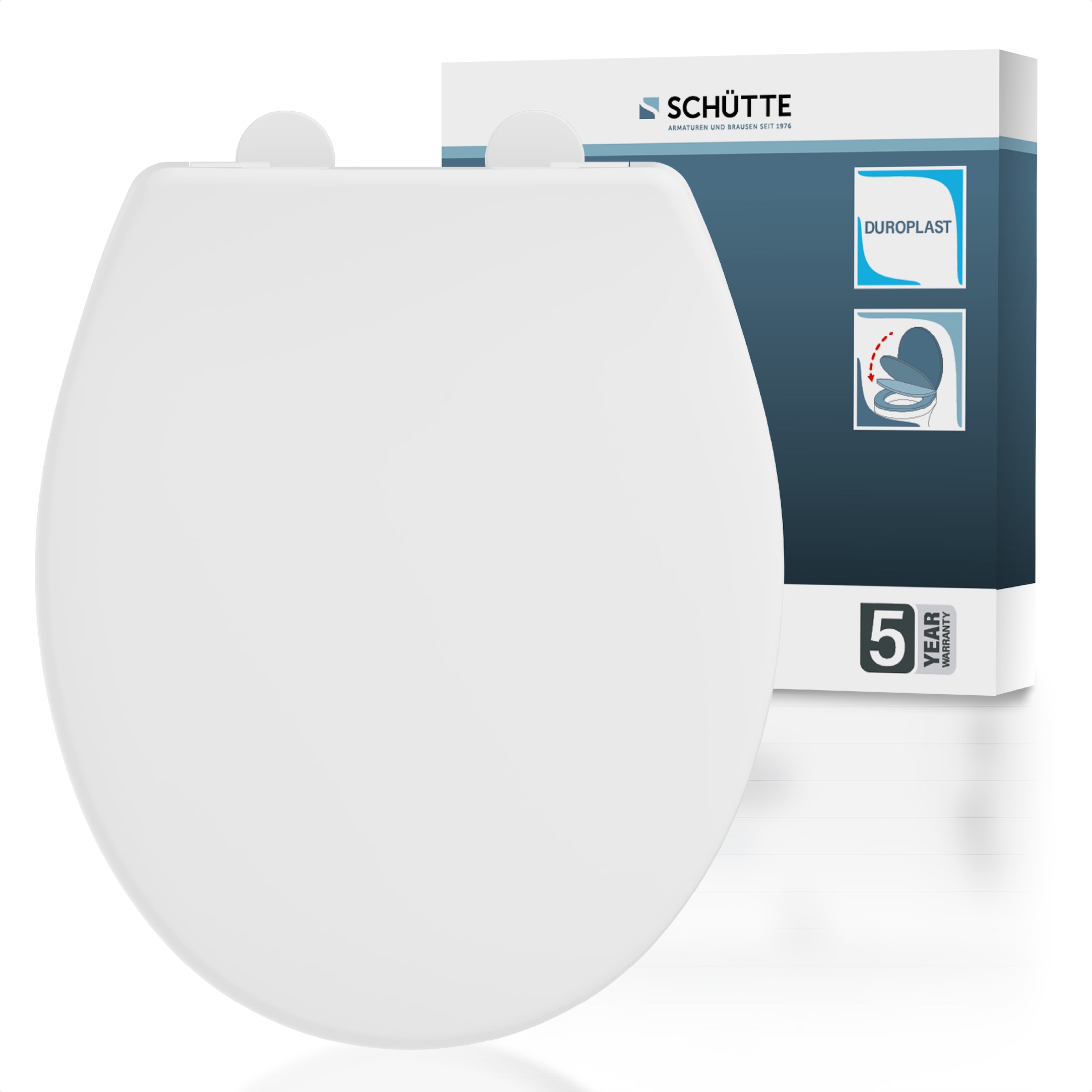 Schütte WC-Sitz "WHITE" Duroplast, WC-Sitz, Absenkautomatik, belastbar bis 250 kg