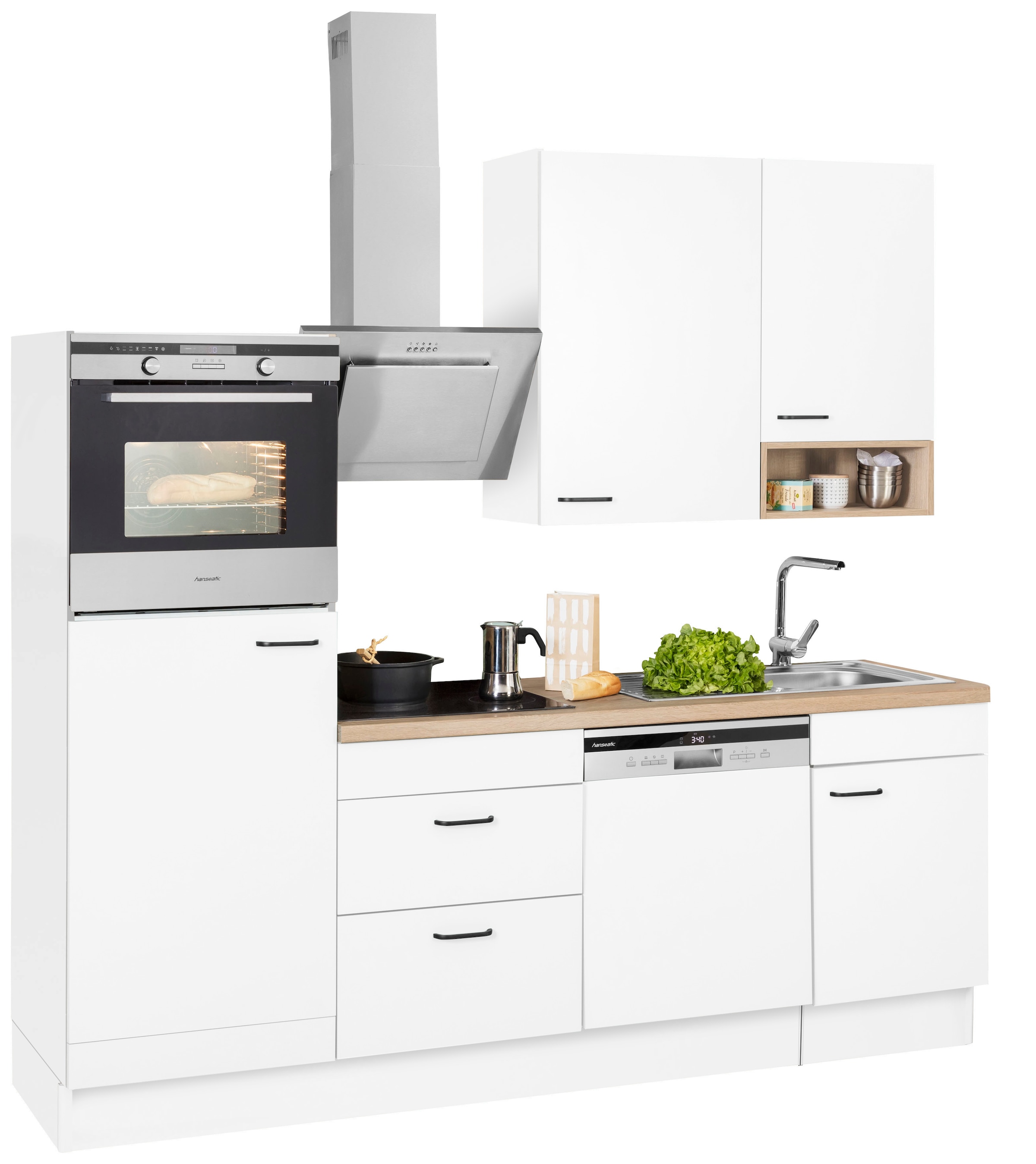 Premium-Küche, »Elga«, 230 Breite Vollauszügen, bequem großen Küchenzeile Soft-Close-Funktion, cm kaufen OPTIFIT