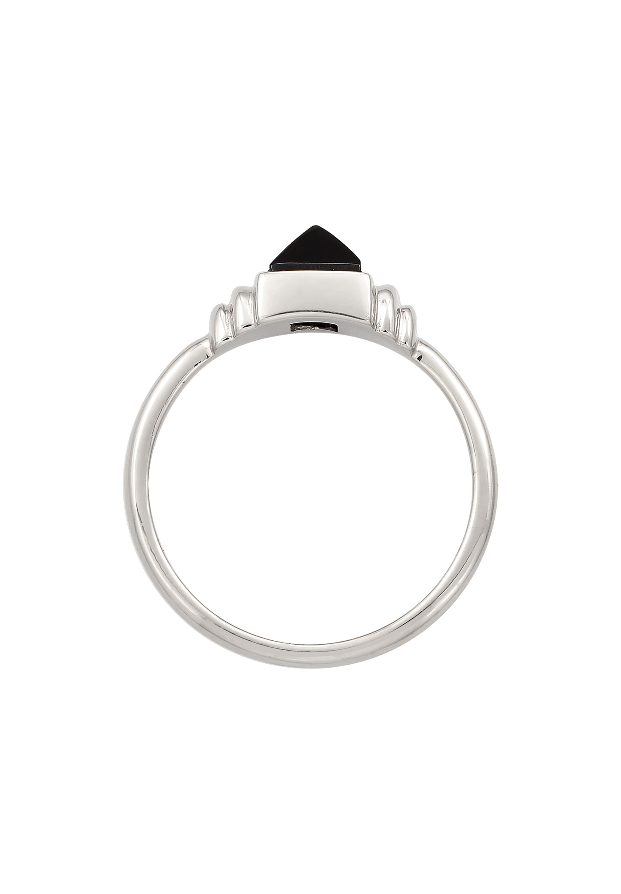 Elli Premium Silberring »Ring Onyx Quadrat Vintage 925 Silber vergoldet«