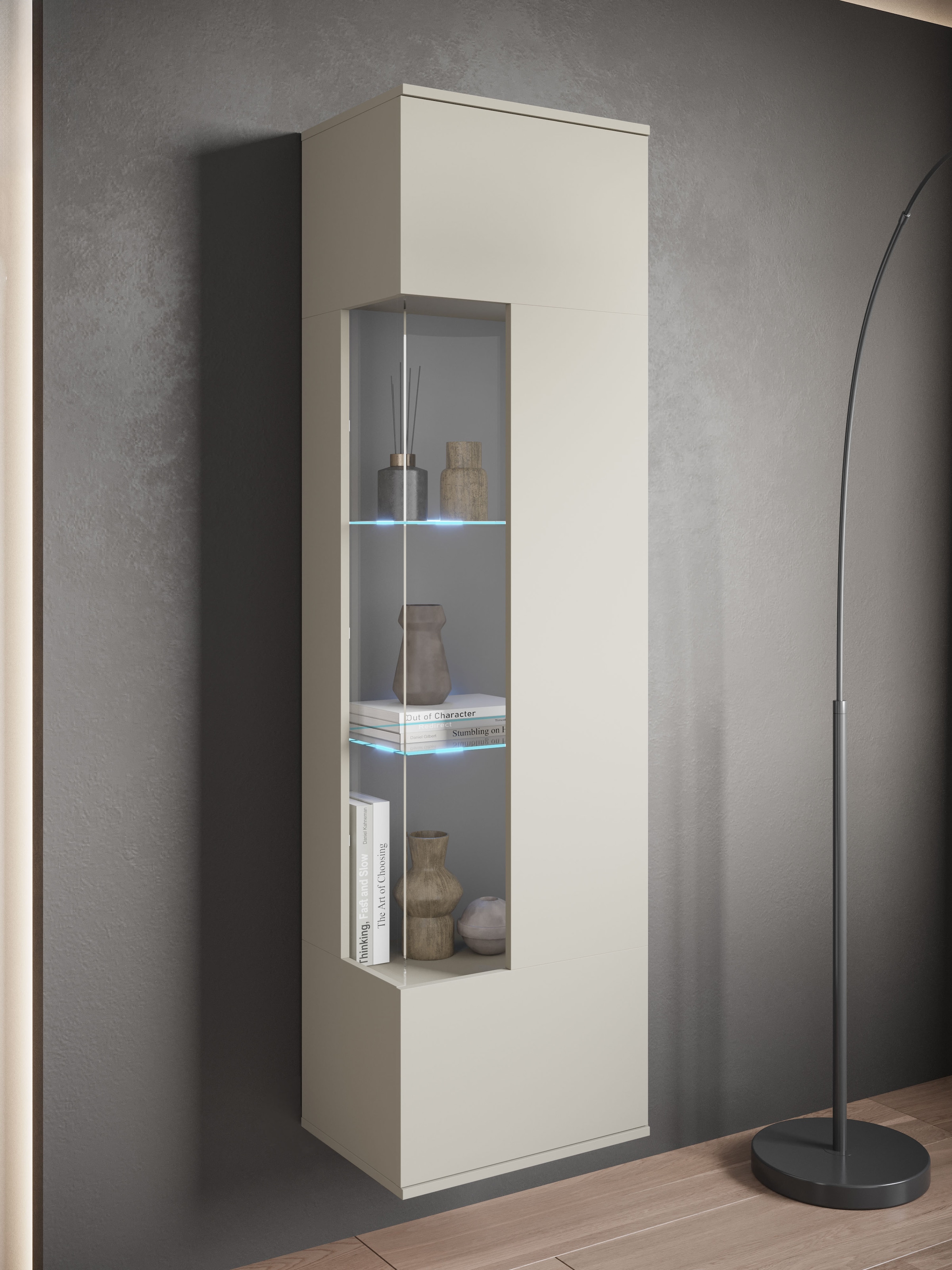 INOSIGN Vitrine »Kenia, stehend und hängend, Türanschlag wechselbar«, (1 St.), Vitrineschrank mit Glastüren 160 cm Höhe