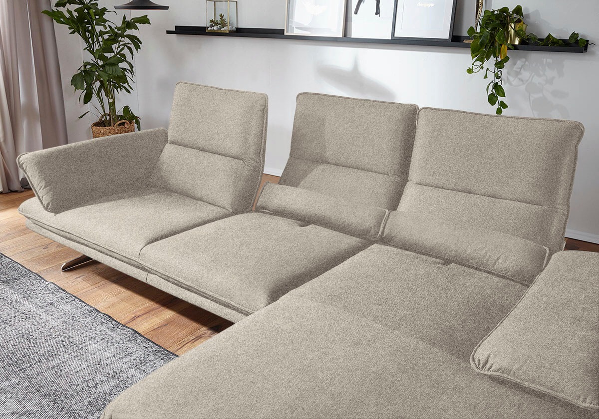 W.SCHILLIG Ecksofa »broadway, Designsofa mit tollem Sitzkomfort, L-Form«, Sitztiefenverstellung, Kopfteil- & Seitenteilverstellung, Breite 291cm