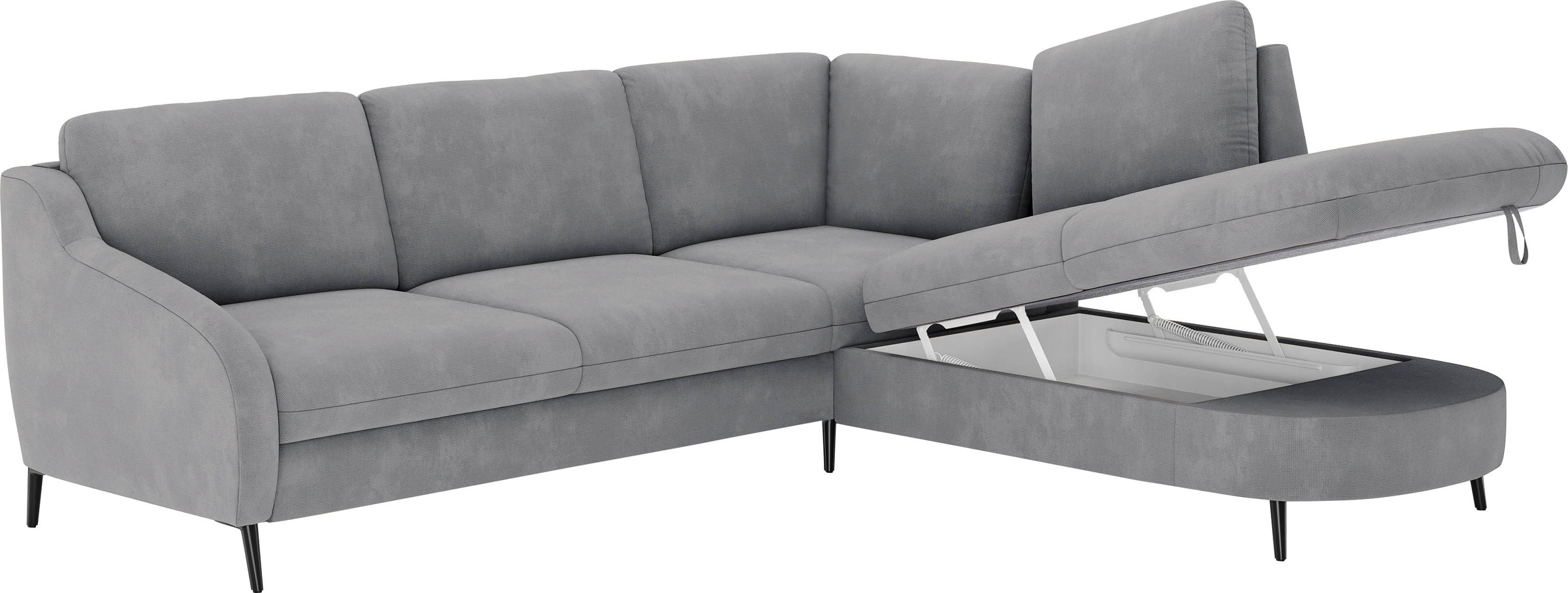 sit&more Ecksofa »Soul L-Form«, wahlweise mit Bettfunktion und Bettkasten oder Schubkasten