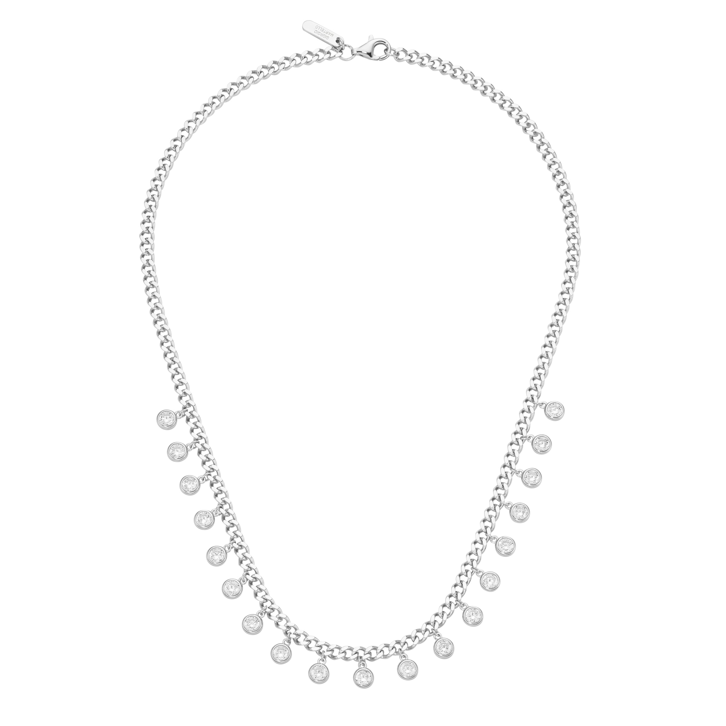 GIORGIO MARTELLO MILANO Collier »Collier Panzerkette mit Zirkonia, Silber 925«