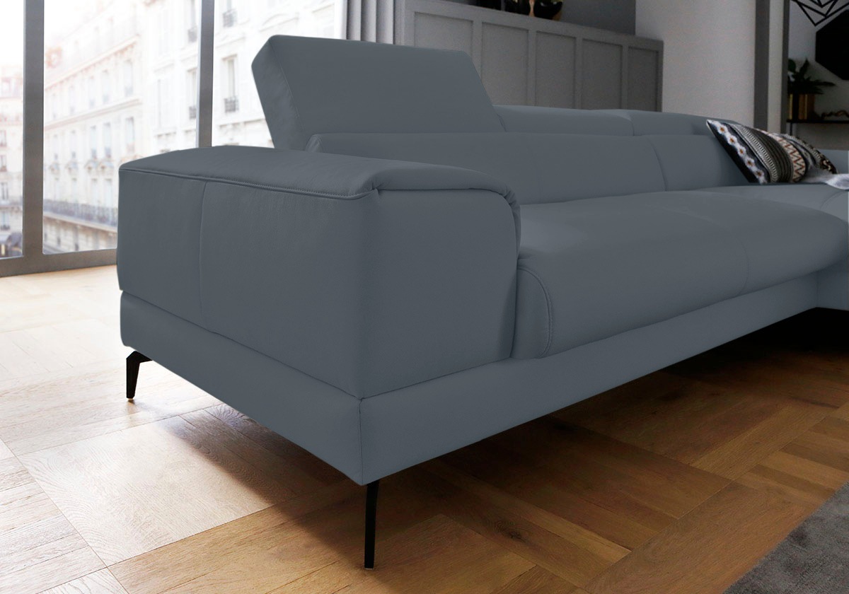 W.SCHILLIG Ecksofa »piedroo, Designsofa mit tollem Sitzkomfort, L-Form«, Kopfteilverstellung, wahlweise mit Sitztiefenverstellung, Breite 303cm