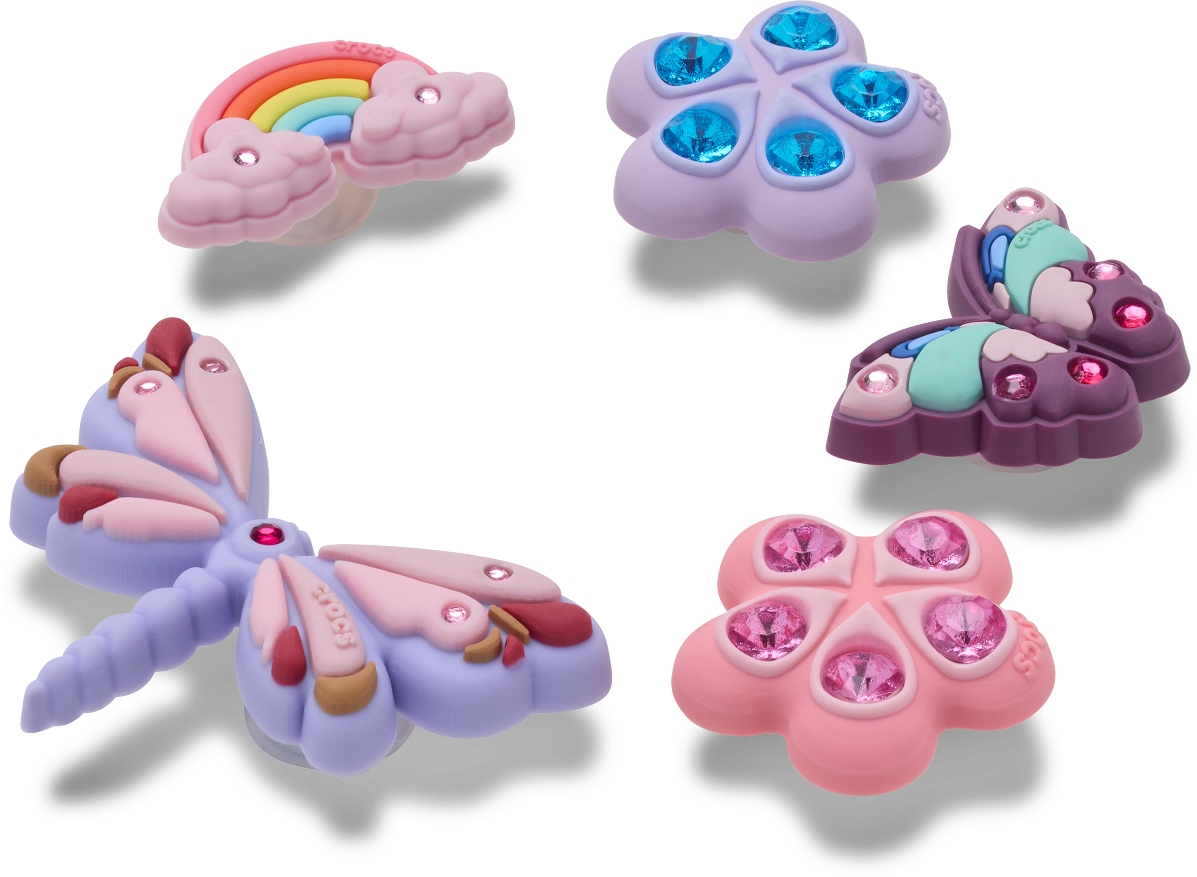 Crocs Schuhanstecker »Jibbitz™ Magical Garden Bug« Set, Kein Spielzeug. Nicht für Kinder unter 3 Jahren geeignet, 5 Anstecker für Crocs Schuhe in Pastellfarben