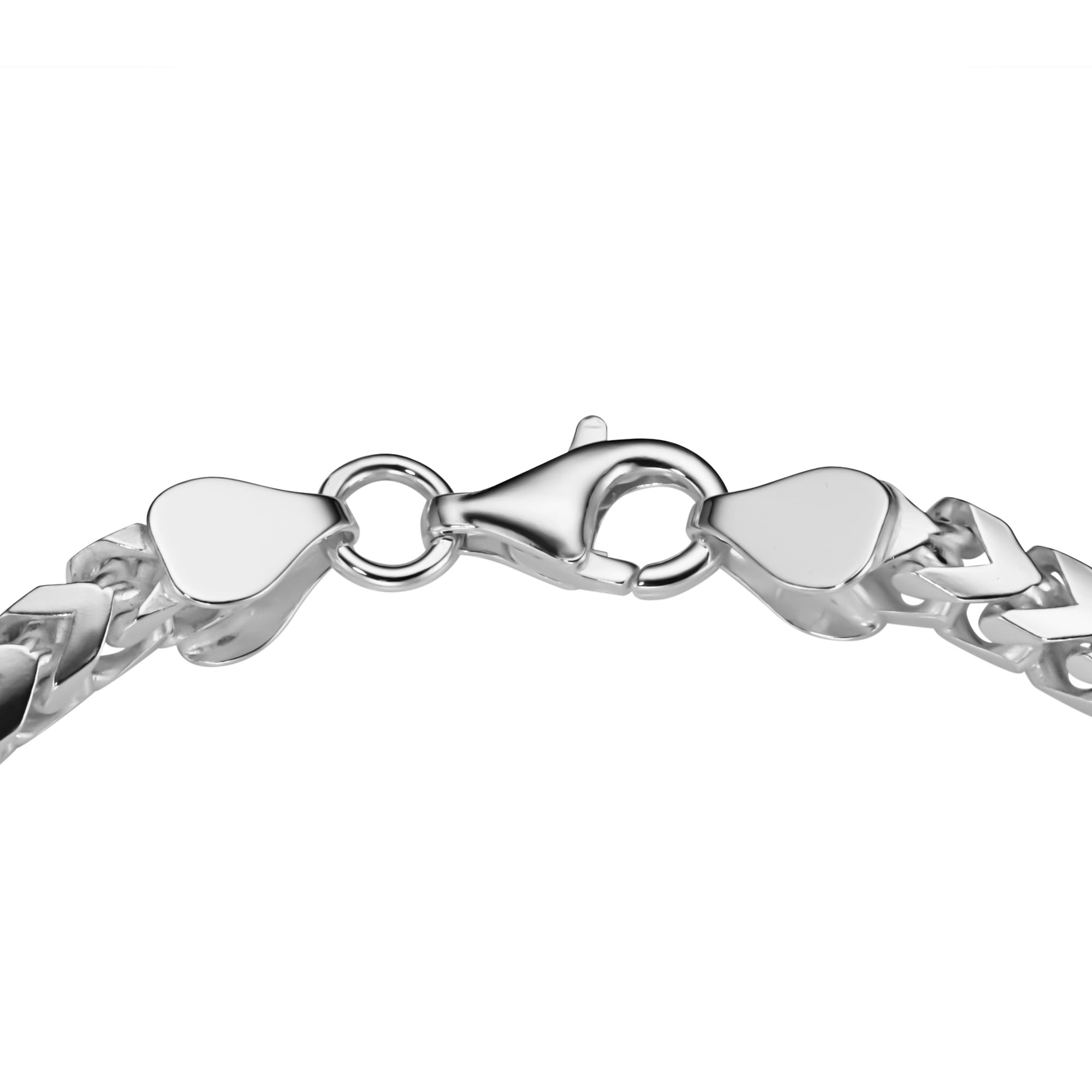 Smart Jewel Armband »Armband Fantasiekette 4-kant diamantiert, massiv, Silber 925«