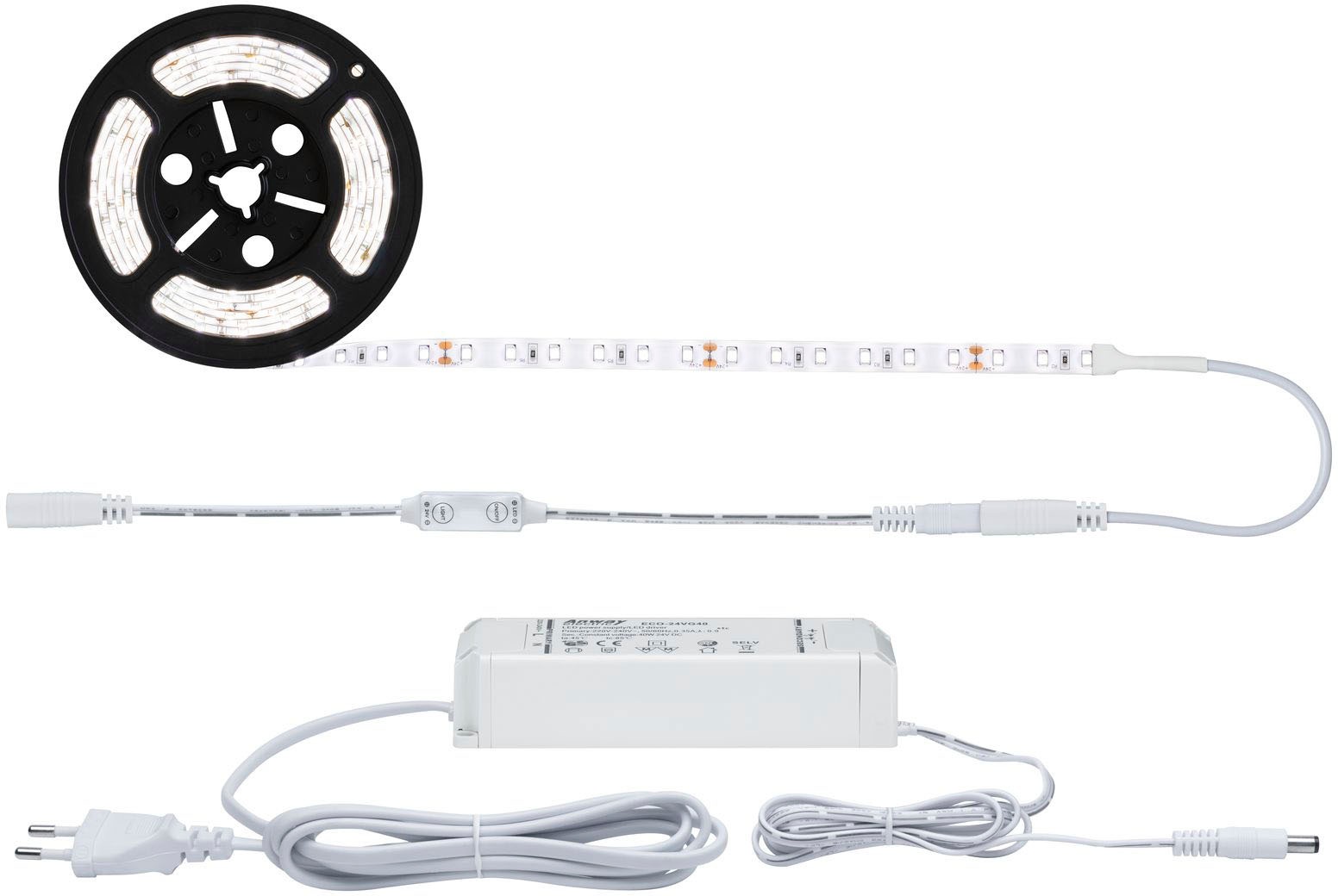 Paulmann LED-Streifen »SimpLED Power Strip Set inkl. Dimm/Switch 3m Neutralweiß 33W«, 1 St.-flammig, 33W, beschichtet