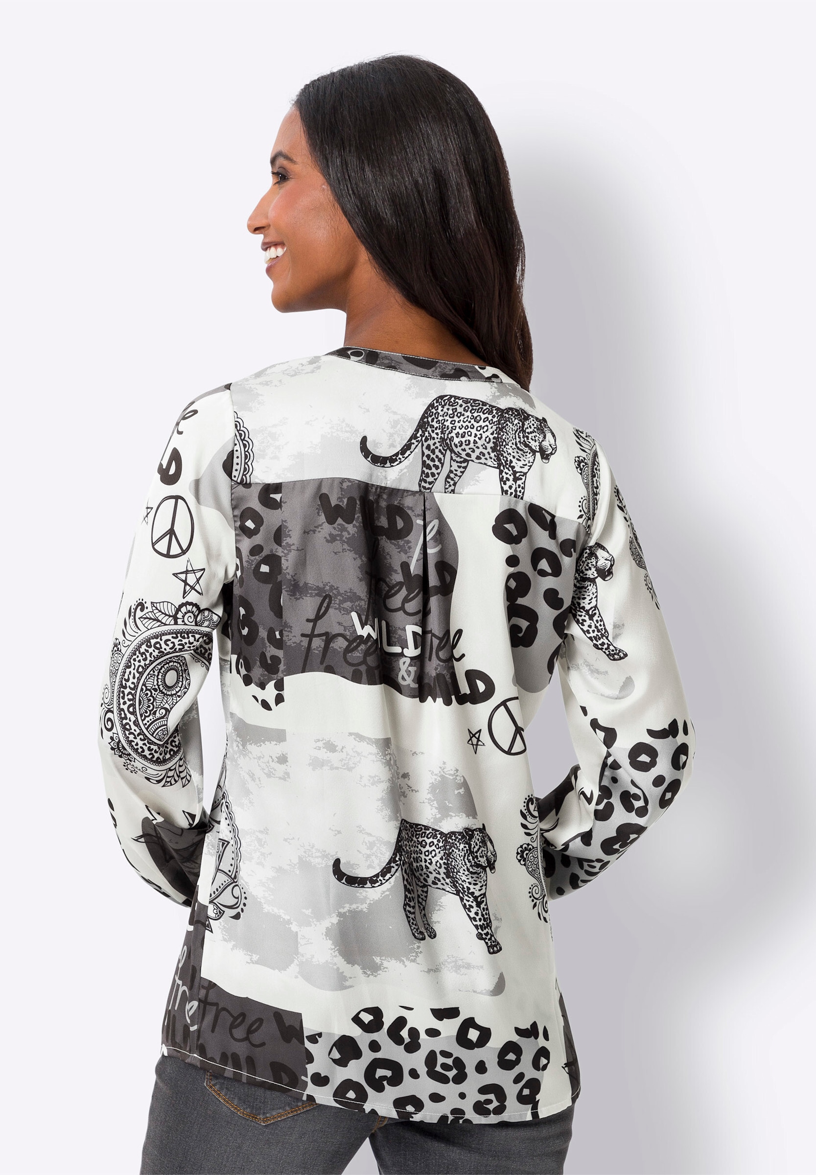 heine Schlupfbluse »Druckbluse Druckbluse mit Muster-Mix«