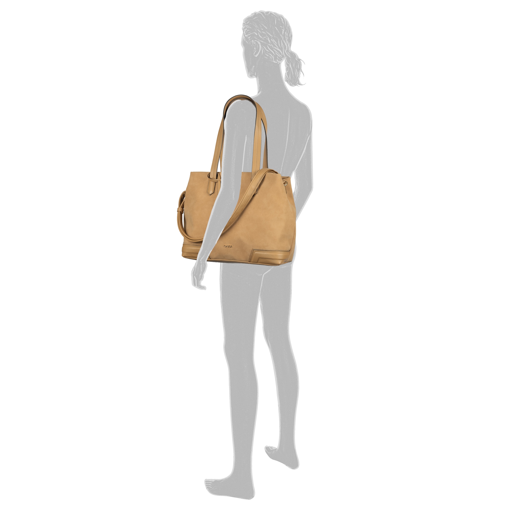 Gabor Shopper »Cira« Damen Umhängetasche mit Logoanhäner