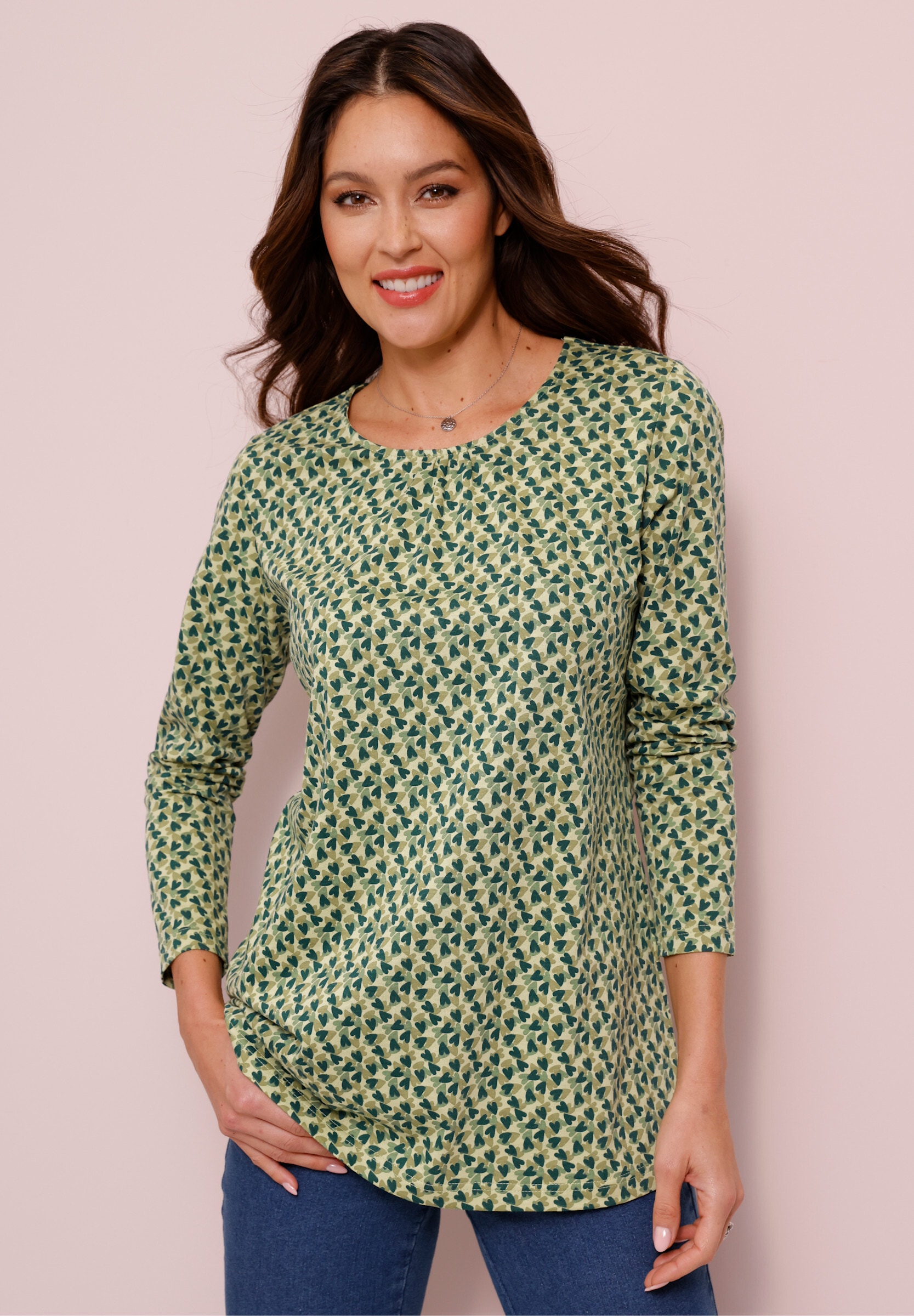 Sieh an! Longshirt »Longshirt Longshirt mit Herzchen-Print«