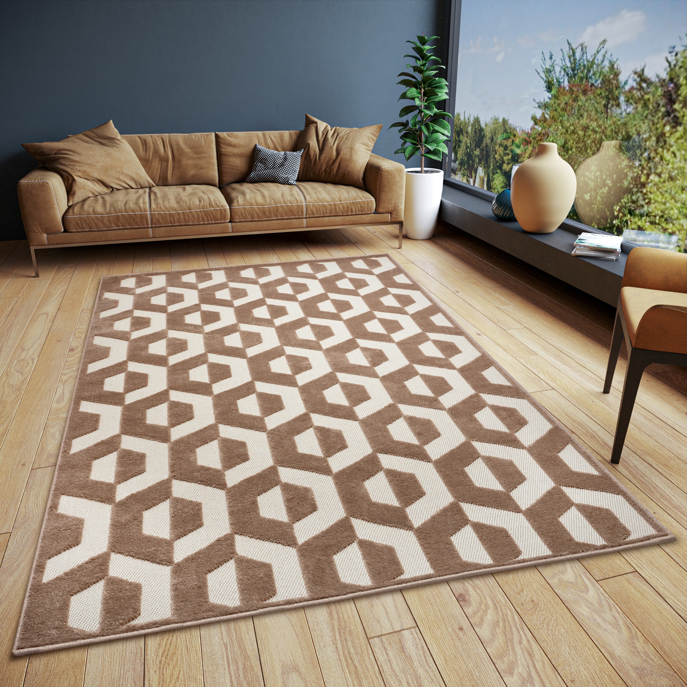 HANSE Home Teppich »Hexa«, rechteckig, Flachgewebe, Modern, Geometrisches Rauten Muster, Skandi, Wohnzimmer