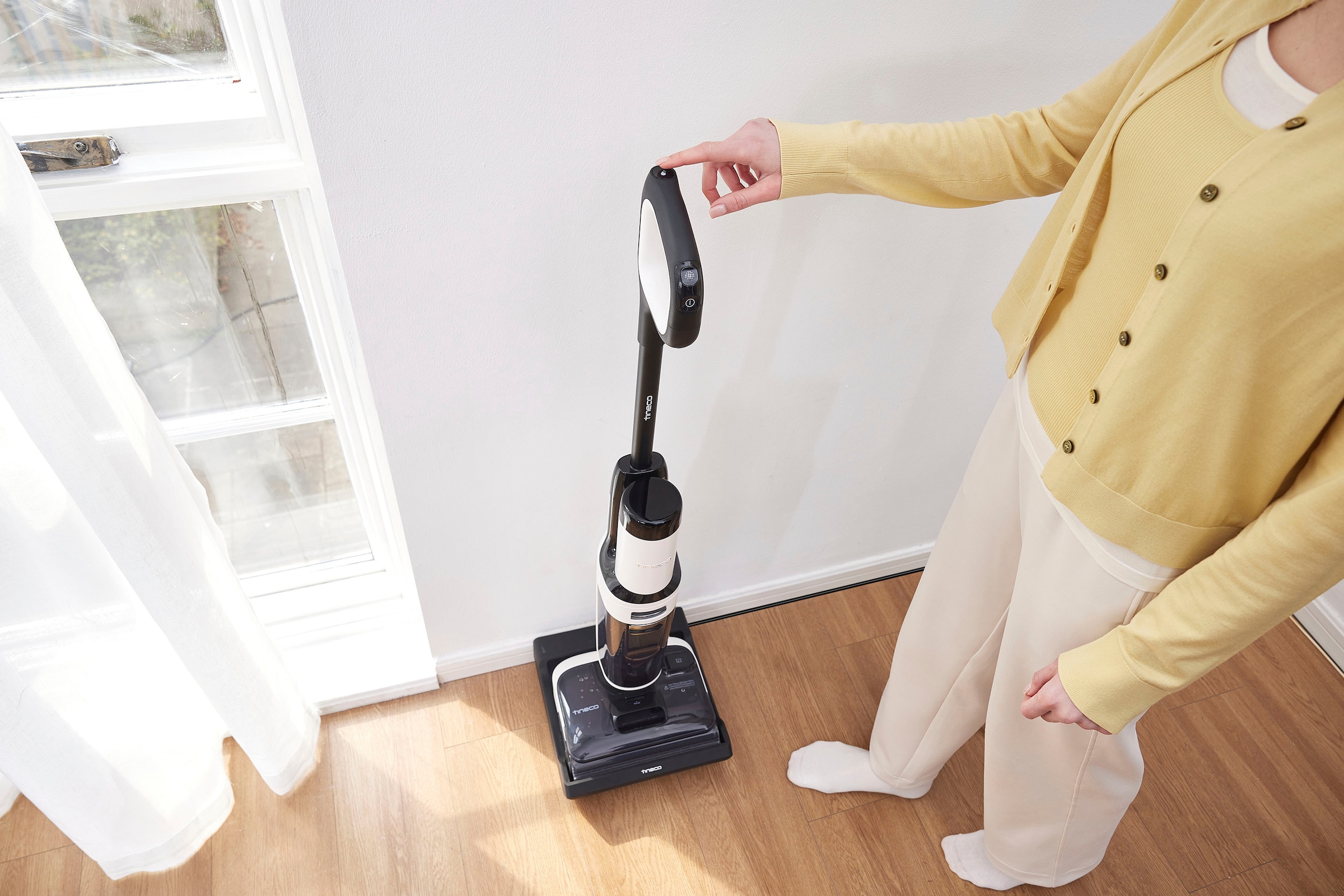 Tineco Nass-Trocken-Sauger »Floor One S5 Stretch Extreme, 180° Neigung, Selbstreinigung,«, 40 Min Akku, automatische Anpassung der Saugleistung, Tierhaarfilter