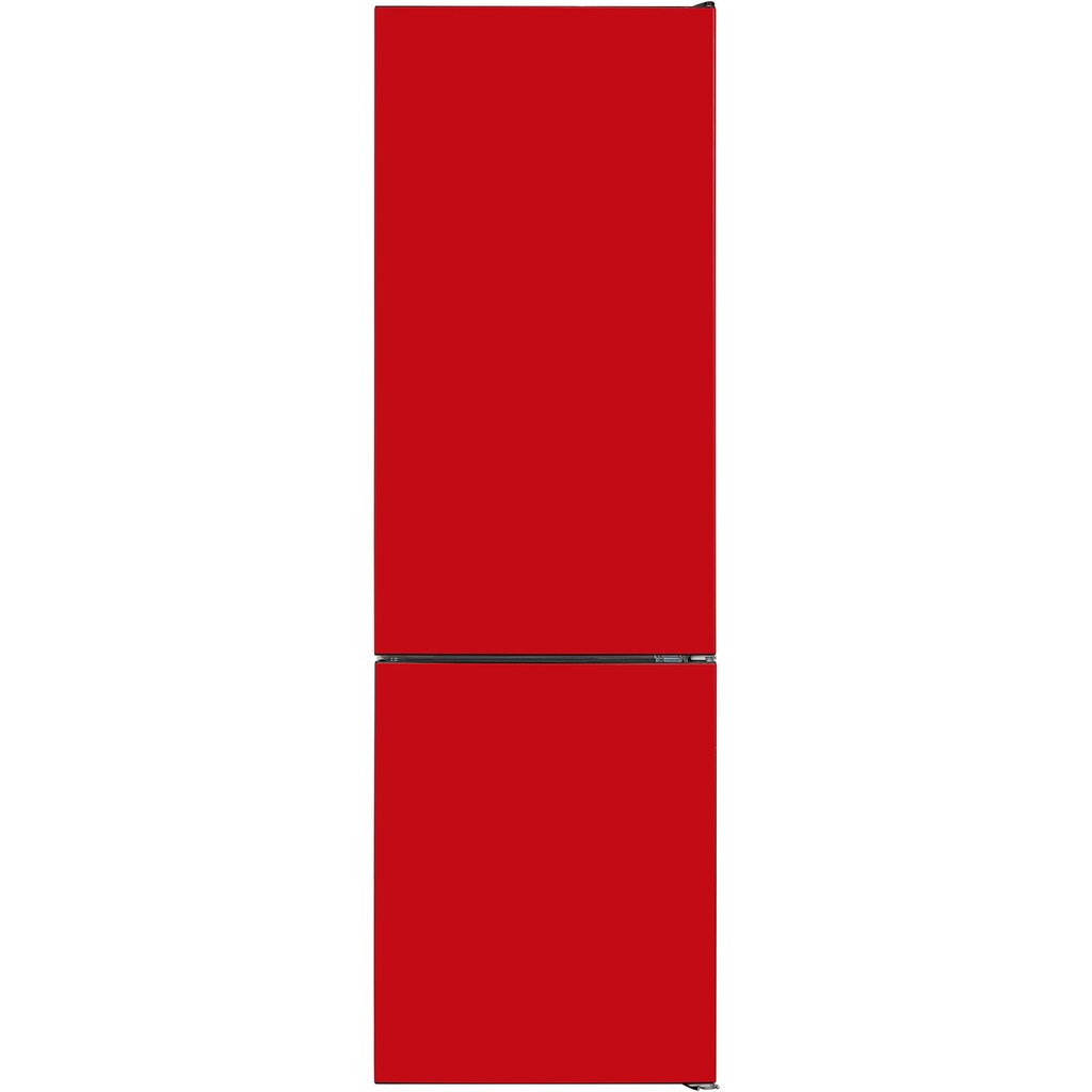 exquisit Kühl-/Gefrierkombination, KGC260-75-LF-E-050E rot, 176 cm hoch, 54 cm breit